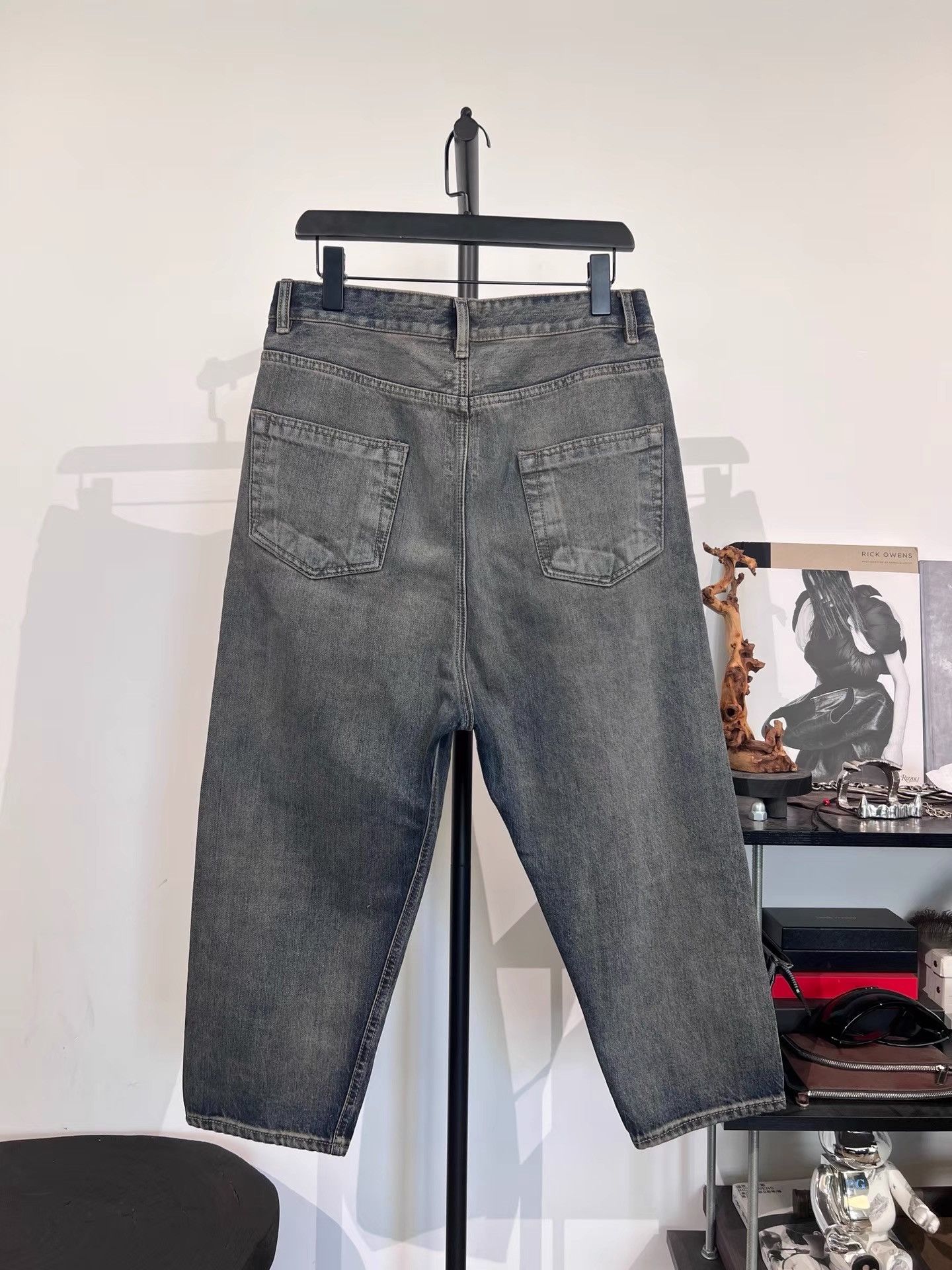 Rick Owens Rick Owens DRKSHDW Washed Vintage Cropped Denim K35 Size US 31 - 2 Thumbnail