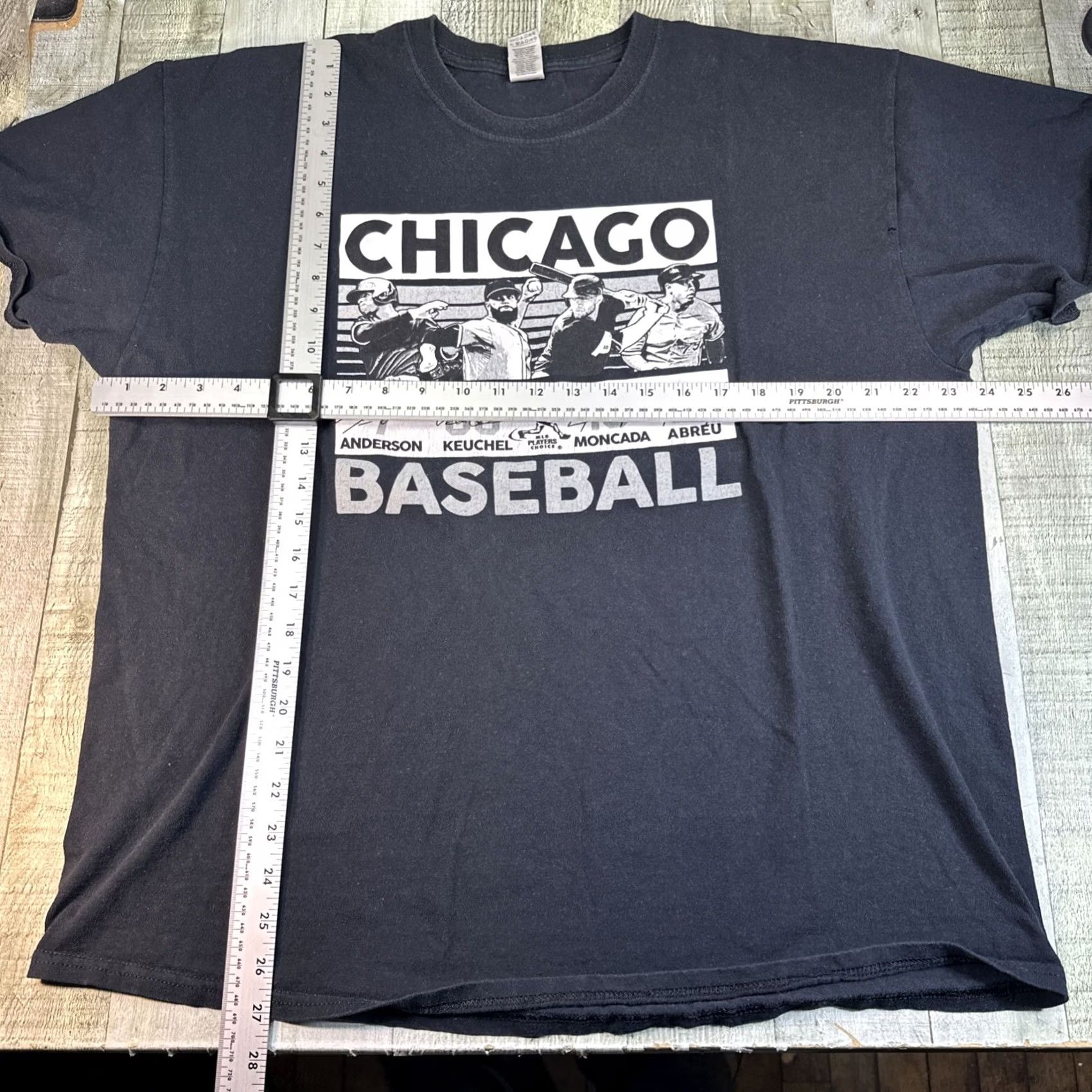 Gildan Gildan Heavy Cotton XL Black T-Shirt Chicago Baseball Graphic Men Crew Neck Short Sleeve Graphic Print Vintage: No Size US XL / EU 56 / 4 - 3 Thumbnail