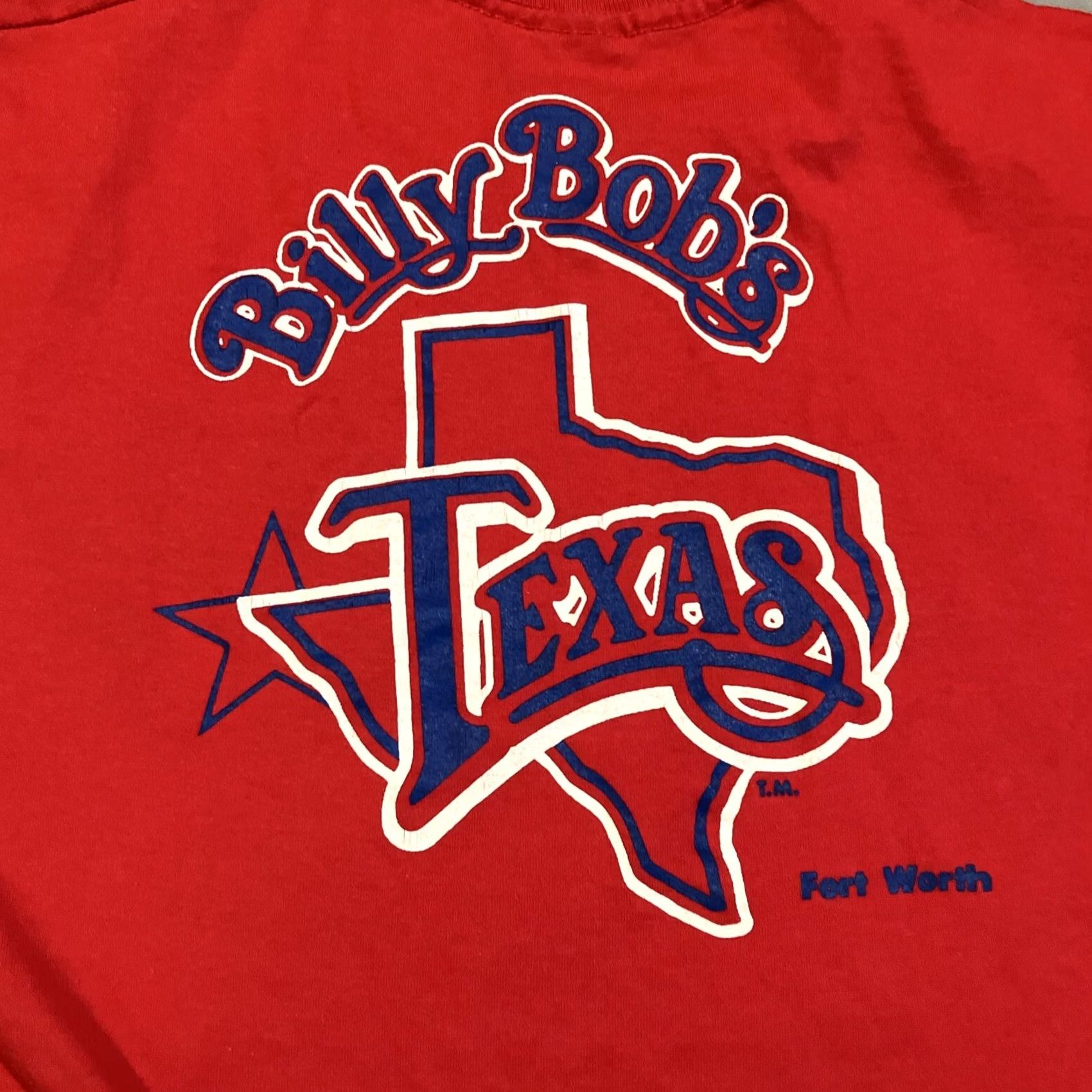 Vintage VINTAGE Screen Stars T-Shirt Men L Red Billy Bob's Fort Worth Texas 80s Graphic Tee Short Sleeve Crew Neck Dead Stock Single Stitch Size US L / EU 52-54 / 3 - 6 Thumbnail