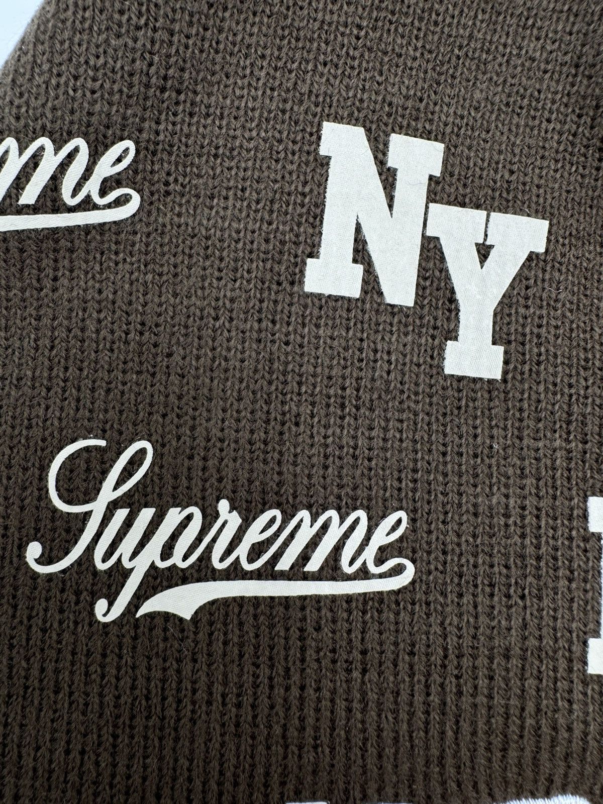 New Era × Supreme Supreme New Era Monogram Beanie Brown Size ONE SIZE - 6 Thumbnail
