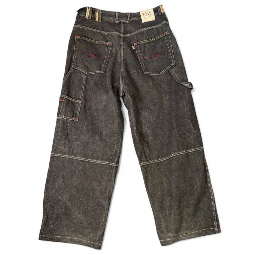 If Six Was Nine Triple 5 Soul Faded Black Baggy Crazy Jeans Size US 36 / EU 52 - 2 Thumbnail