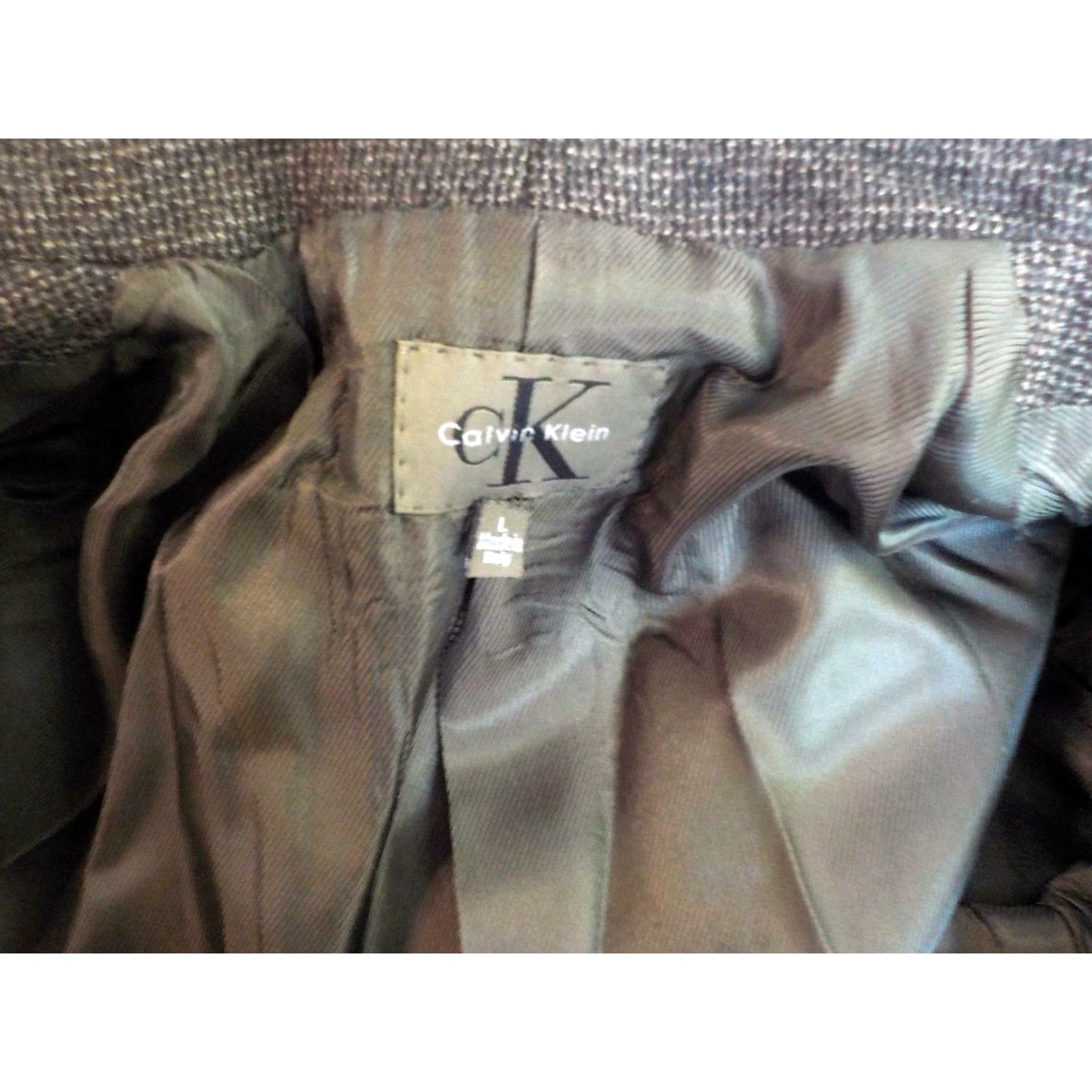 Calvin Klein CALVIN KLEIN Men's Wool Single Breasted Overcoat Brown Lined Size LARGE Size US L / EU 52-54 / 3 - 6 Thumbnail