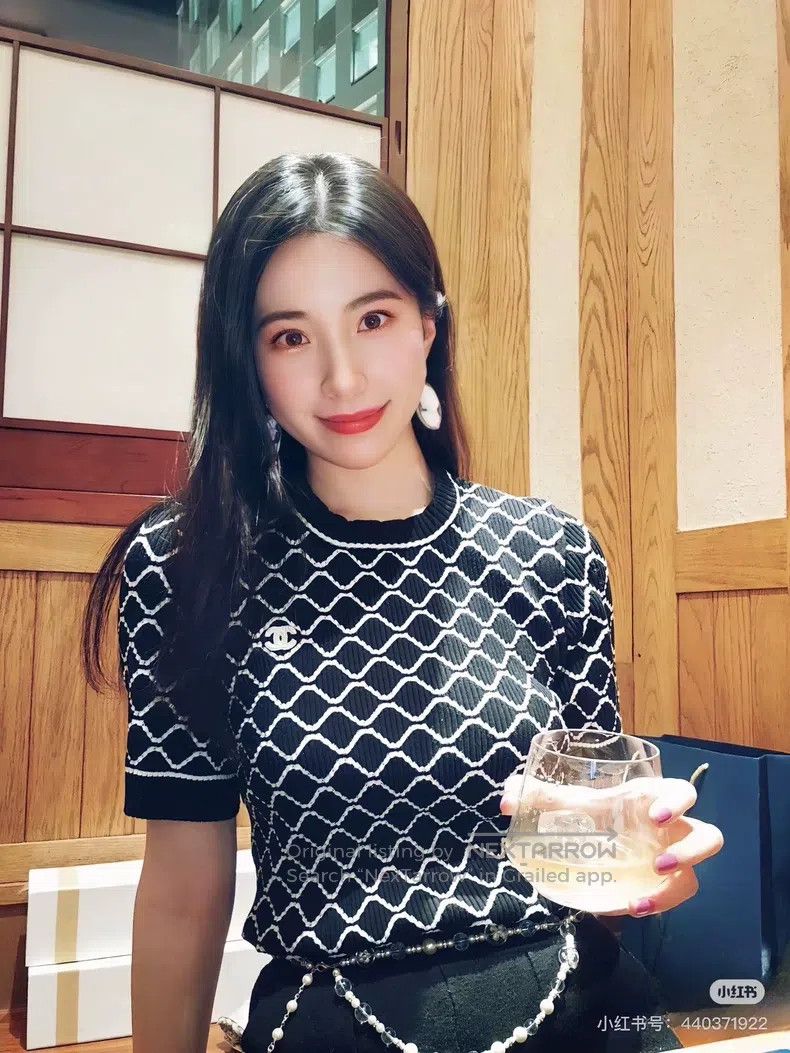 Chanel Chanel Black and white diamond plaid knitted short sleeves Size XXS / US 00 / IT 34 - 9 Thumbnail