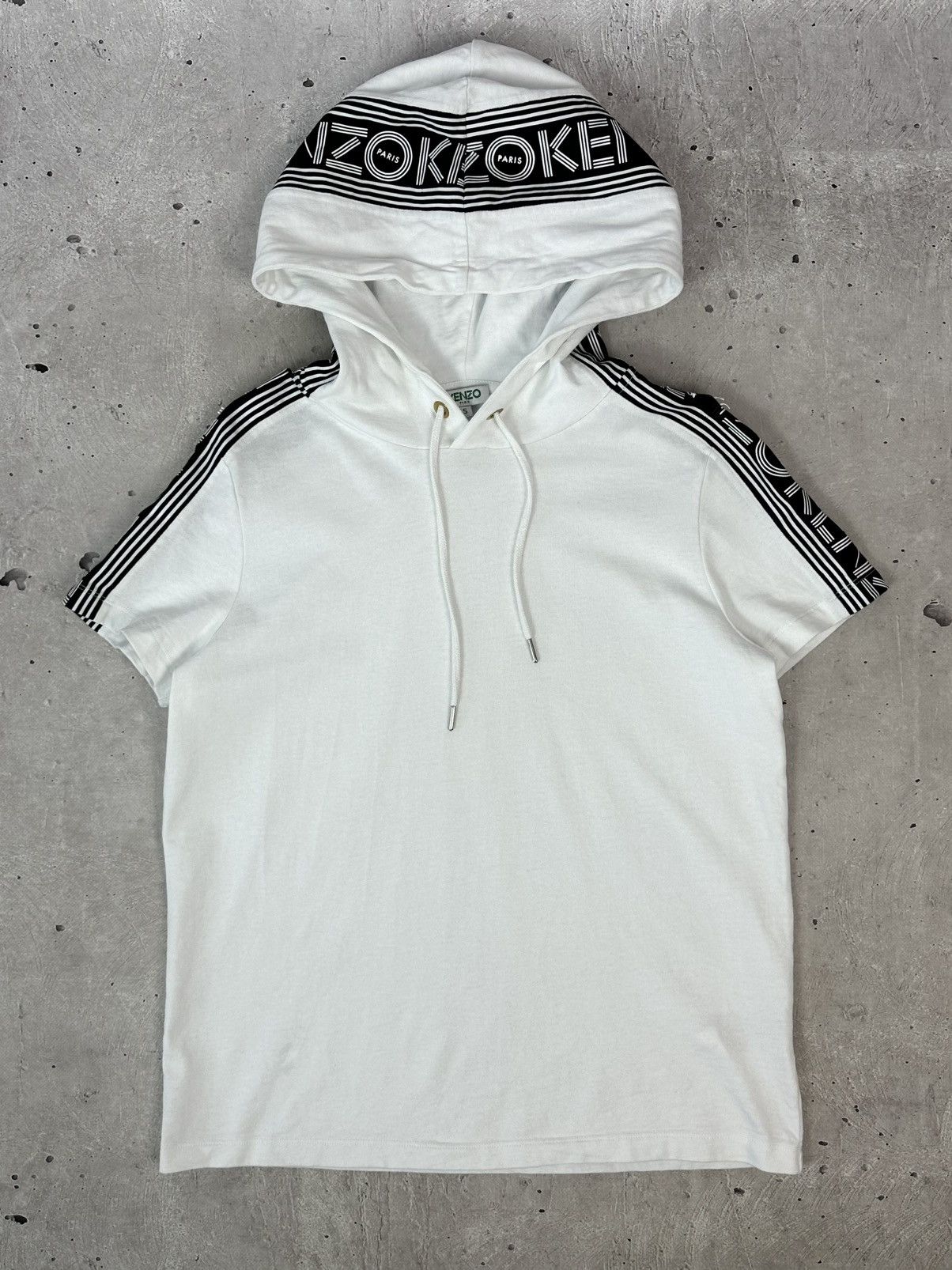 Kenzo × Vintage Kenzo Printed White Hooded Short Sleeve T-shirt Size US S / EU 44-46 / 1 - 1 Thumbnail