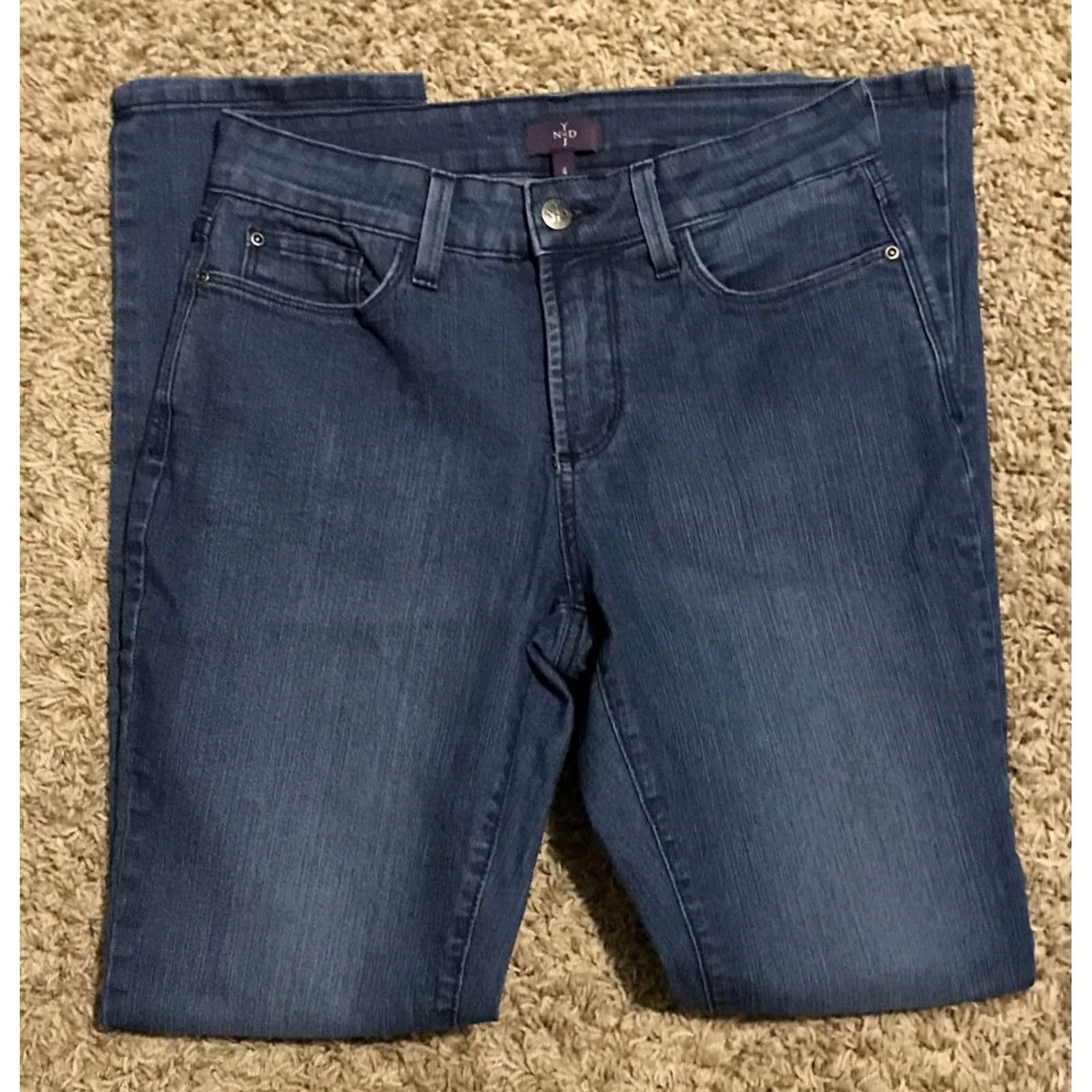 NYDJ NYDJ Women Jeans Size 4 Dark Wash Skinny Leg Blue Denim Made In USA stretch Size 27" / US 4 / IT 40 - 3 Thumbnail