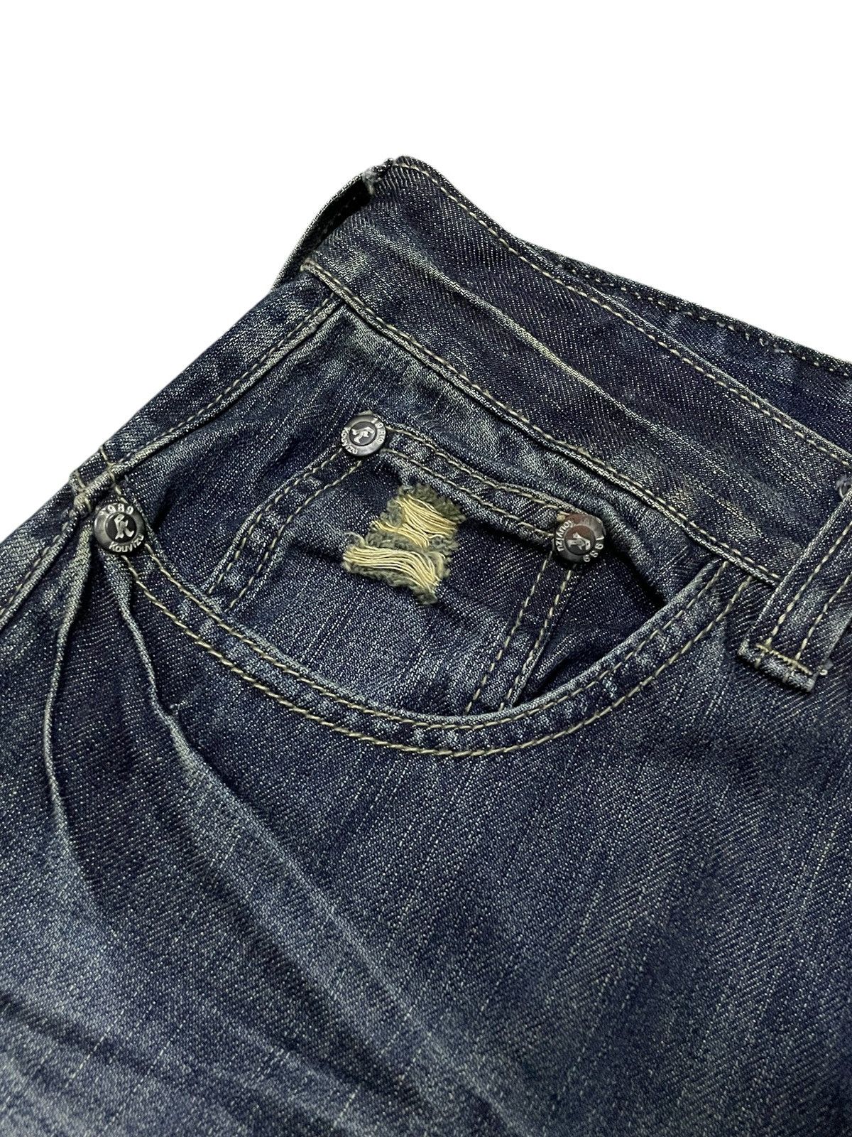 Japanese Brand Lemans Japan Asymmetrical Panel Heavy Stitch Boro Jeans Size US 32 / EU 48 - 9 Thumbnail