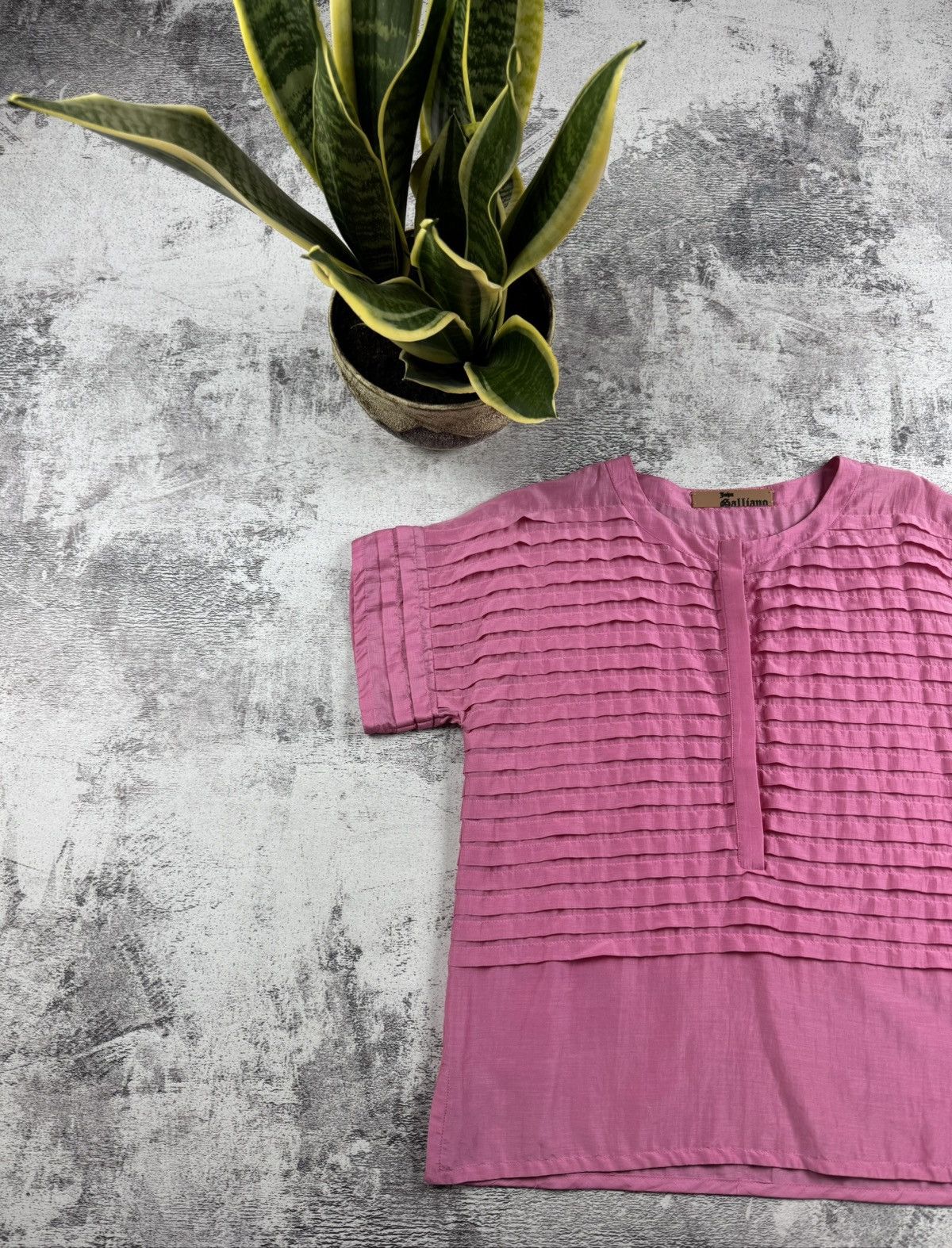 John Galliano John Galliano Rose Silk Striped Y2K Dress Shirt Blouse Top Size L / US 10 / IT 46 - 2 Thumbnail