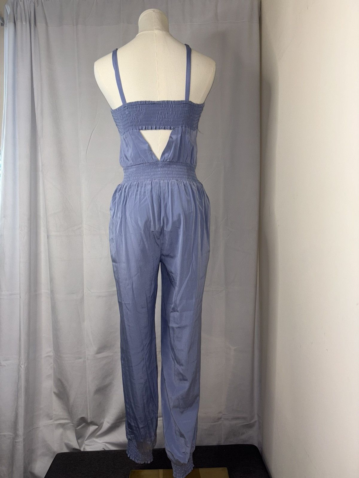 Bebe Bebe Silk Open-back Women’s Jump Suit Light Blue XS Size 25" / US 0 / IT 36 - 4 Thumbnail