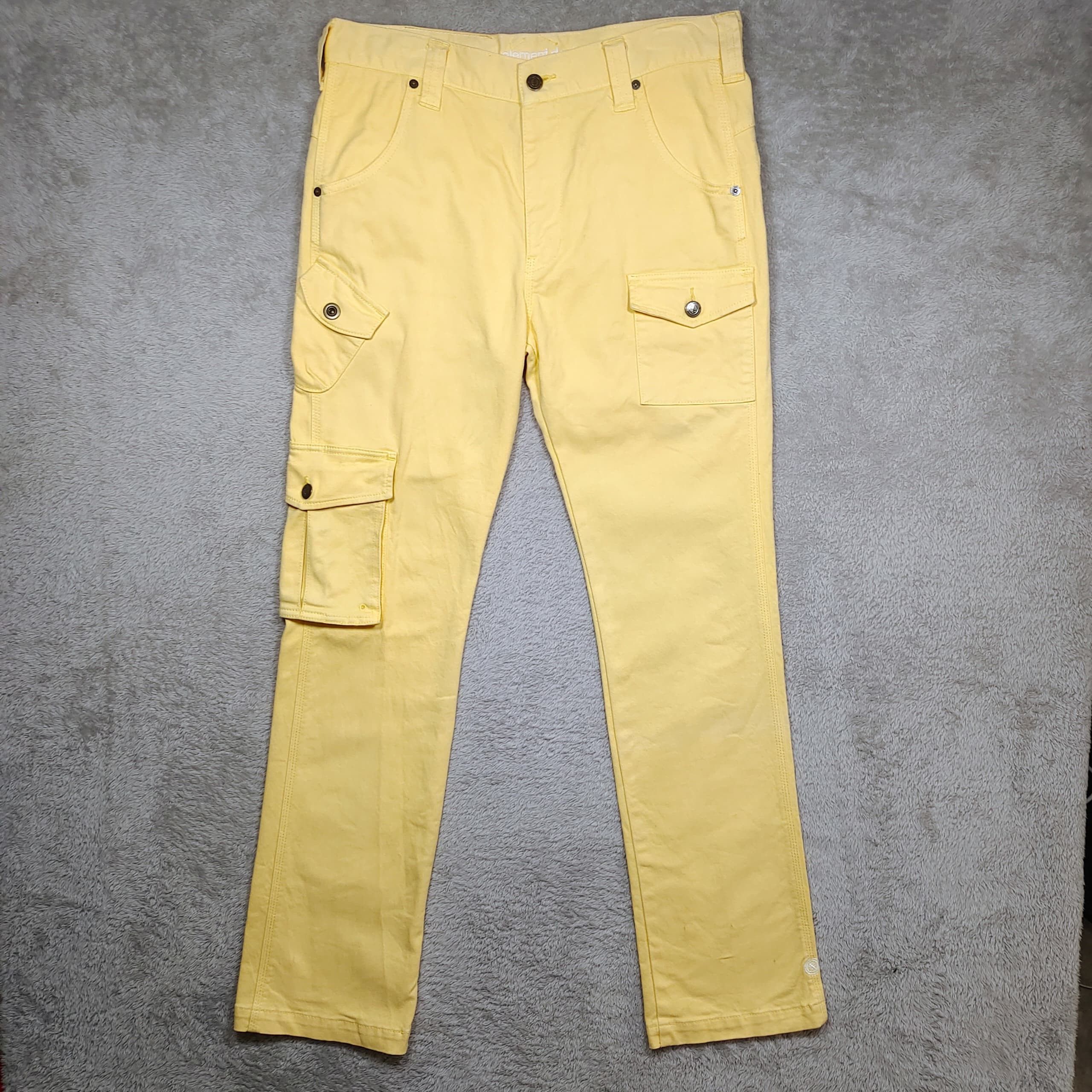 Element Vintage Element Japan Light Yellow Cotton Cargo Pants Size US 32 / EU 48 - 1 Thumbnail