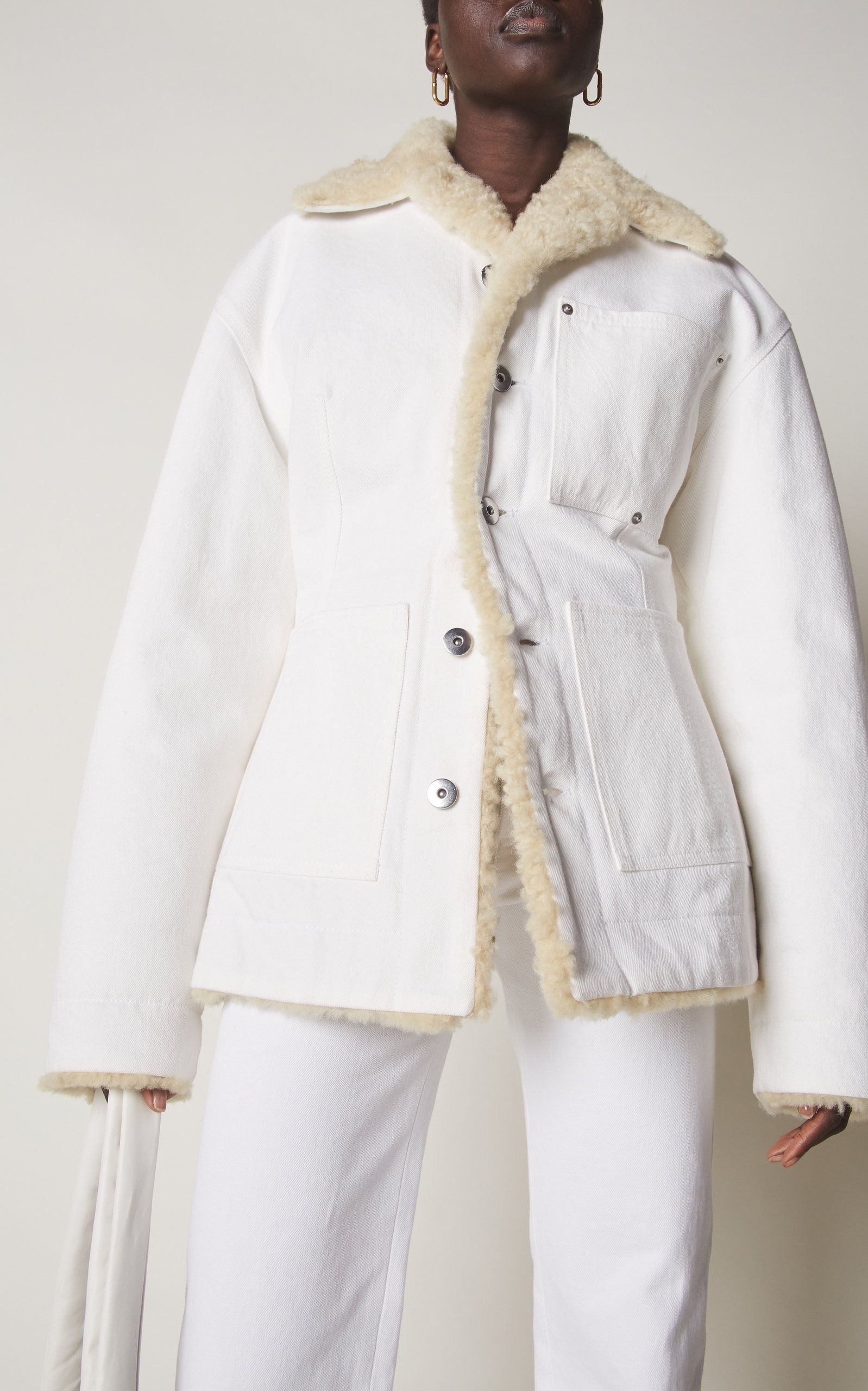 Bottega Veneta o1loc1c0824 708212 Jacket in White Size XS / US 0-2 / IT 36-38 - 4 Thumbnail