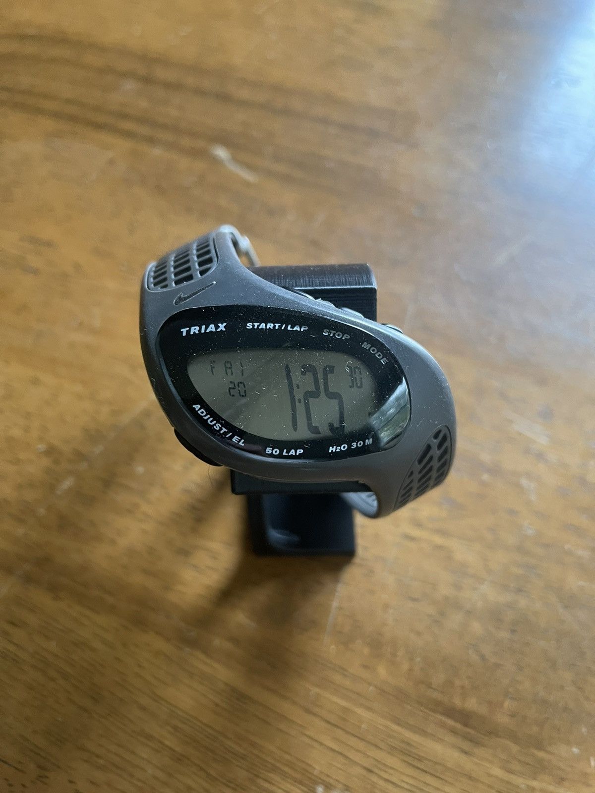 image of Nike Triax Stamina Digital Watch Gray Black in Black/Gray, Men's