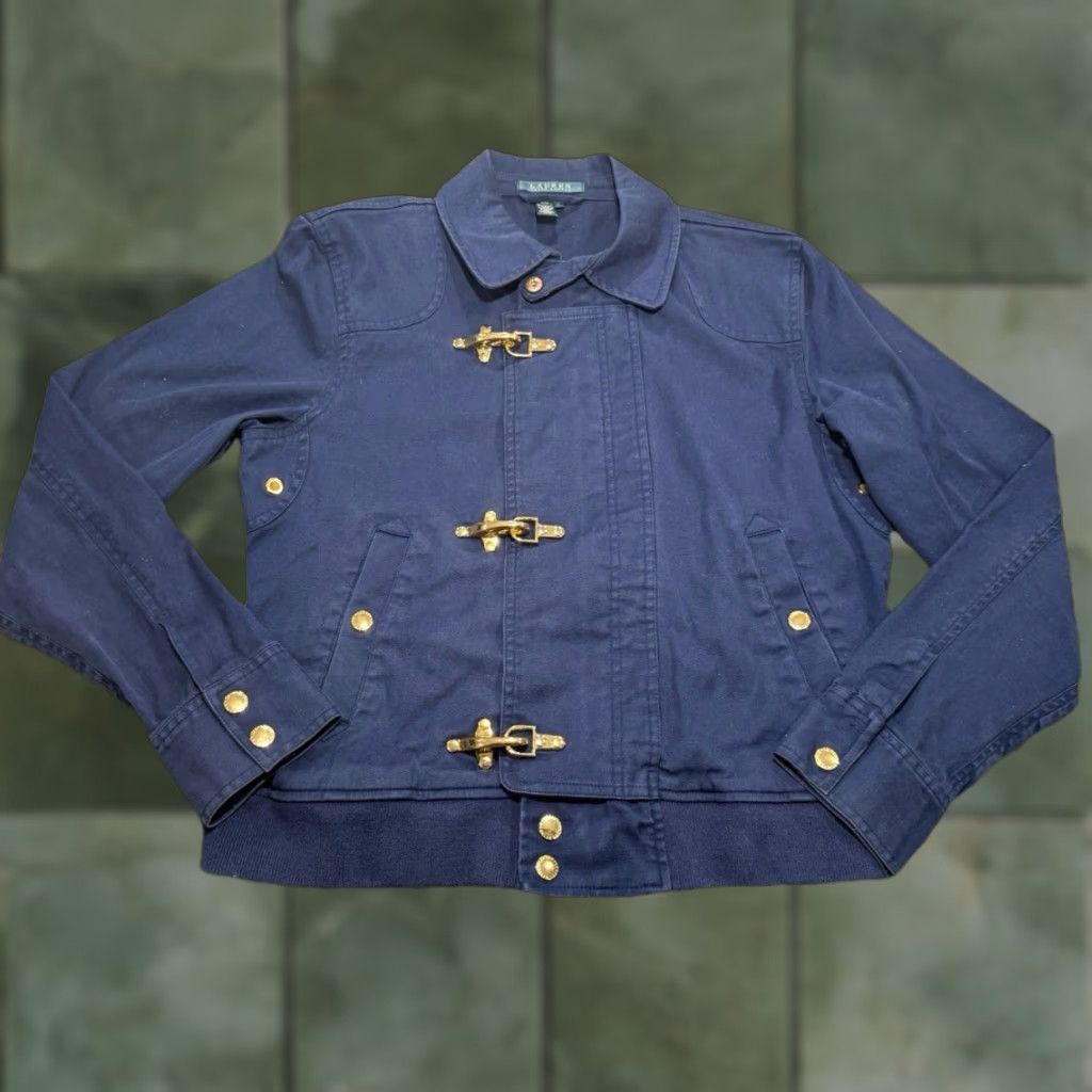 Ralph Lauren VINTAGE Lauren Ralph Lauren Marine Women's Navy Blue Yachting Jacket Toggle Sz Large Size L / US 10 / IT 46 - 1 Thumbnail