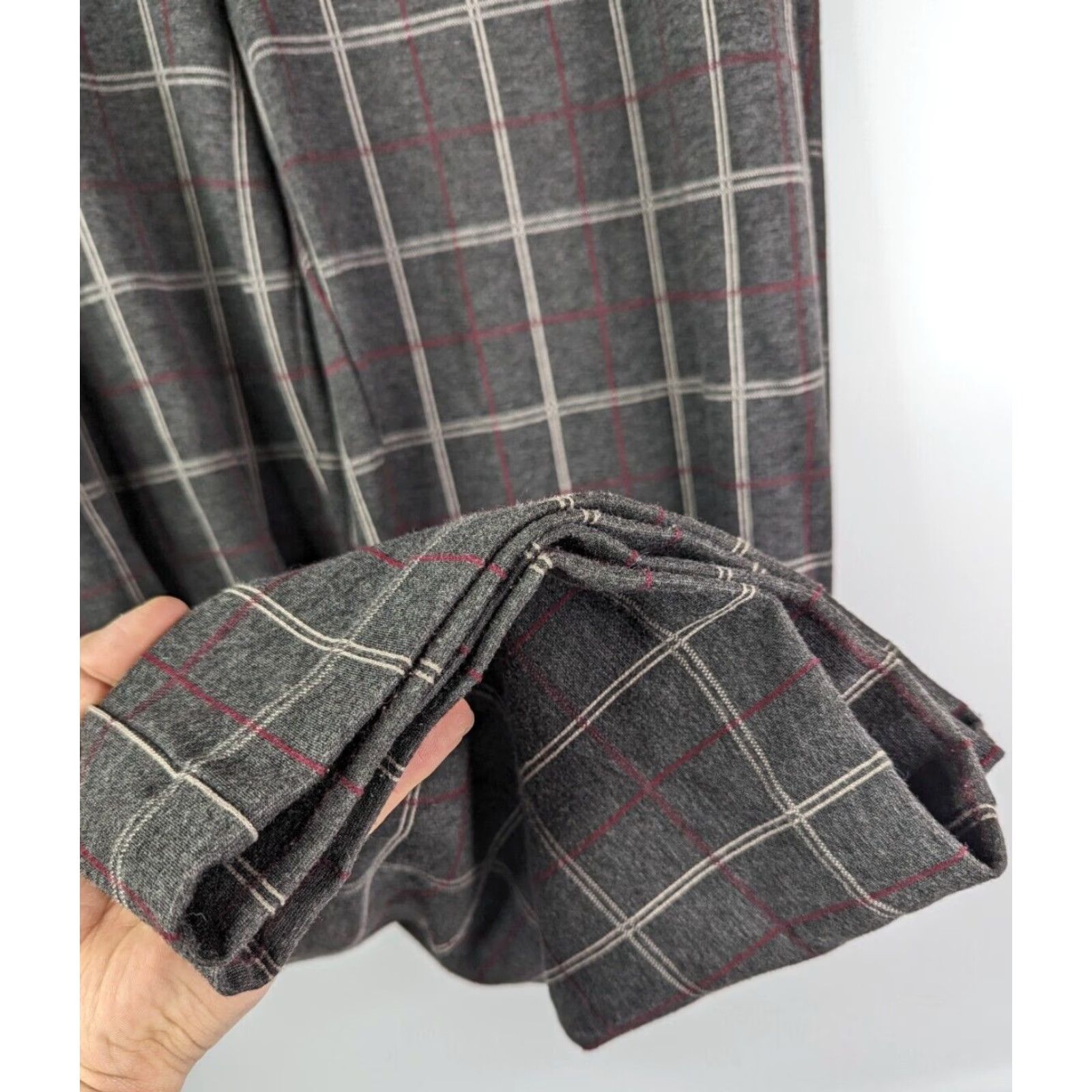 J. Jill J Jill Ponte Slim Leg Pants XL Tall Black Plaid Elastic Waist Stretch Full Length Size 40" / US 18 - 3 Thumbnail