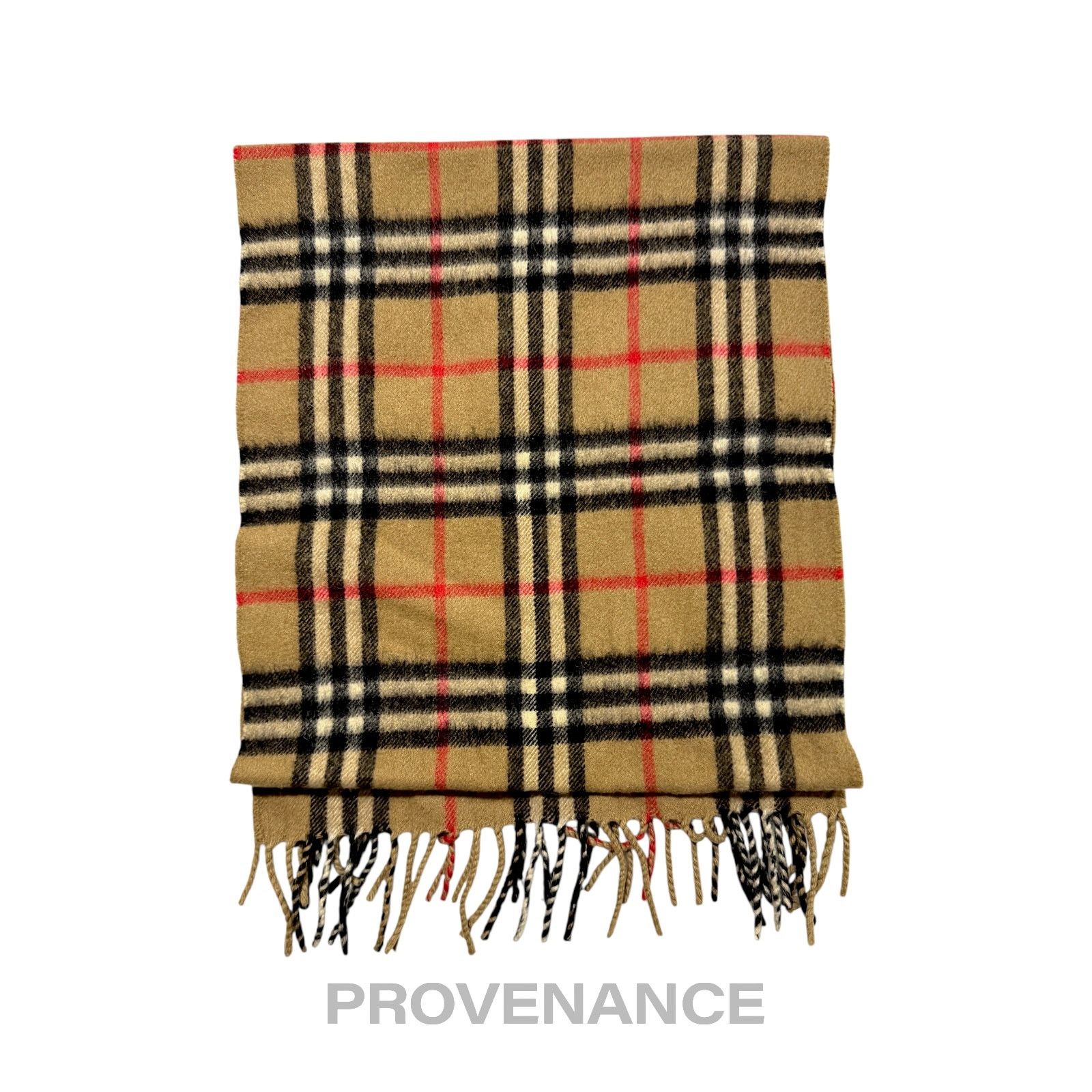 Burberry 🔴 Vintage Burberrys Scarf Nova Check 100% Cashmere Camel Size ONE SIZE - 2 Thumbnail