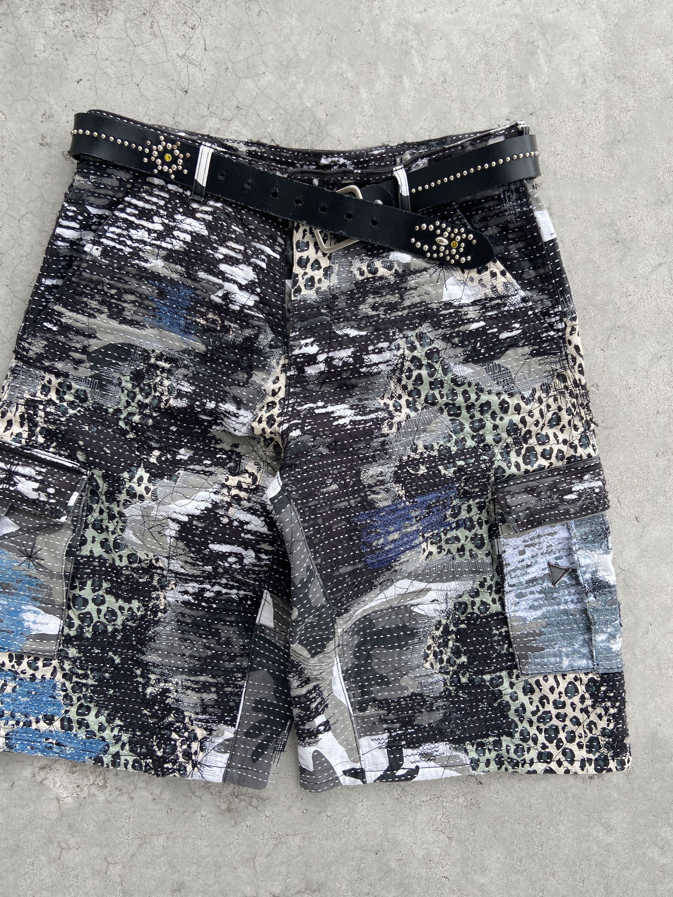 Japanese Brand 1/1 Boro Leopard Camo shorts baggy Size US 34 / EU 50 - 5 Thumbnail