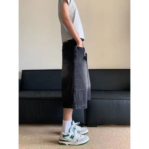 Japanese Brand × Jean American style washed distressed straight denim shorts Size US 32 / EU 48 - 2 Thumbnail