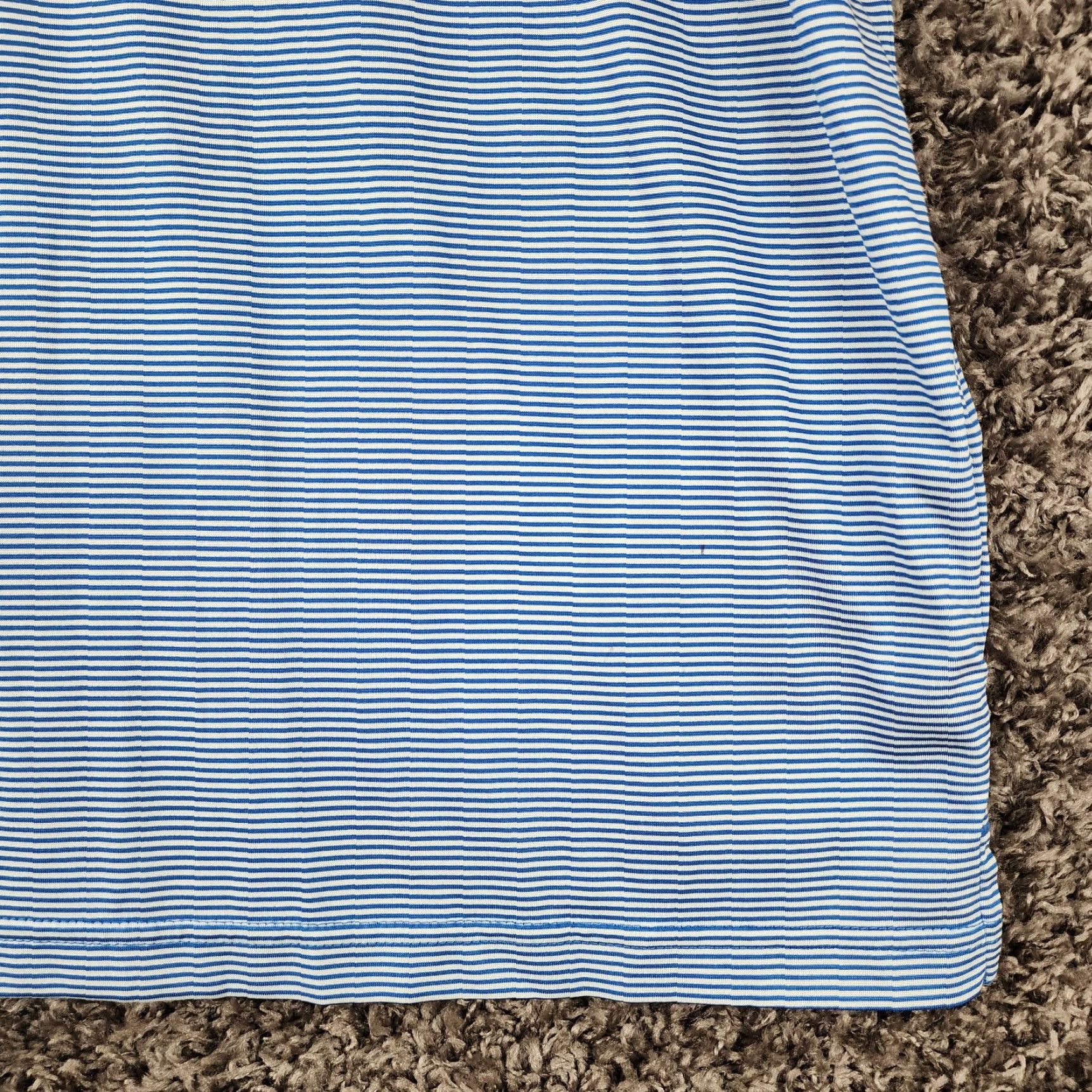 Vintage BLACK CLOVER Blue White Striped Polo Shirt Adult 2XL Short Sleeve Mens Size US XXL / EU 58 / 5 - 2 Thumbnail