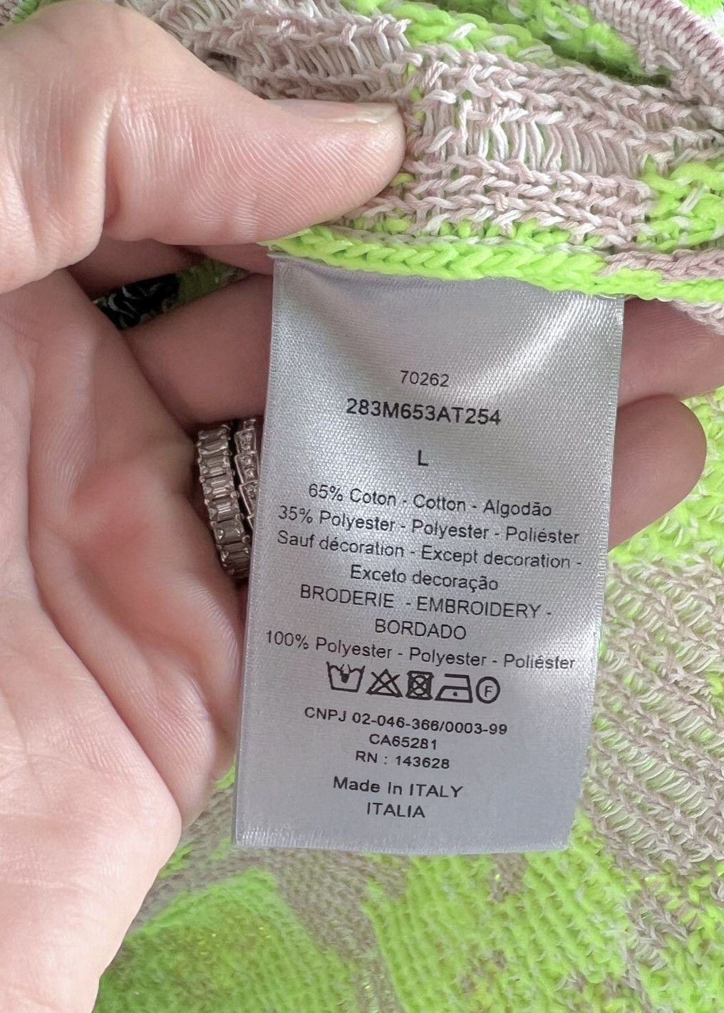 Dior Dior 2022 Acid Green Floral Intersia Knit T-shirt Size US L / EU 52-54 / 3 - 6 Thumbnail