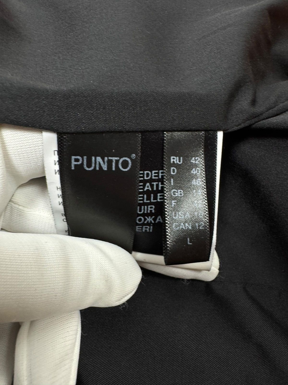 Designer Punto Genuine Leather Biker Jacket Italy size US10 IT46 Size L / US 10 / IT 46 - 21 Thumbnail