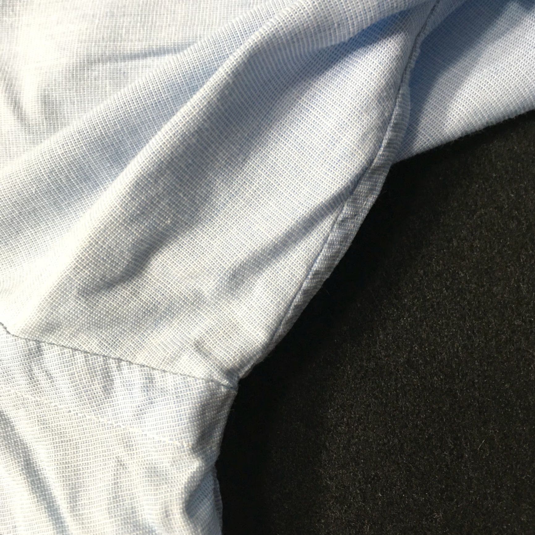 Vintage Vtg 80's Deluxe Tailored Light Blue large collar dress shirt L 17 x 34 Long Sleeve Cotton Kong Grand Vintage Shirt Mens Size 42R - 5 Thumbnail