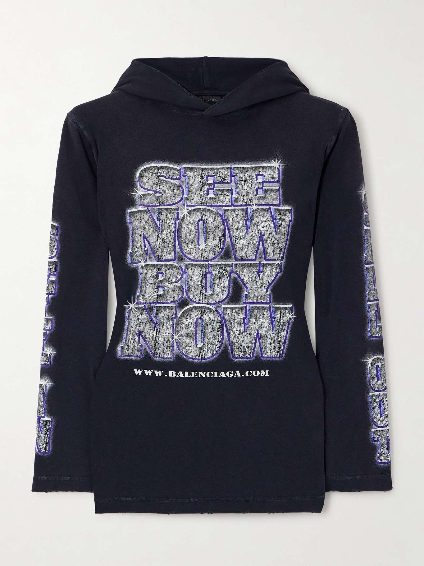 Balenciaga o1y0625 Logo Hoodie in Black Size L / US 10 / IT 46 - 1 Thumbnail