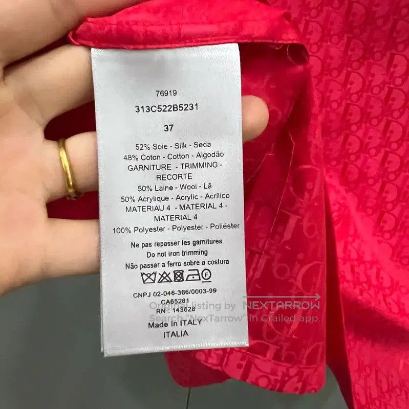 Dior Dior Red Logo Short Sleeve Shirt . Size US M / EU 48-50 / 2 - 3 Thumbnail