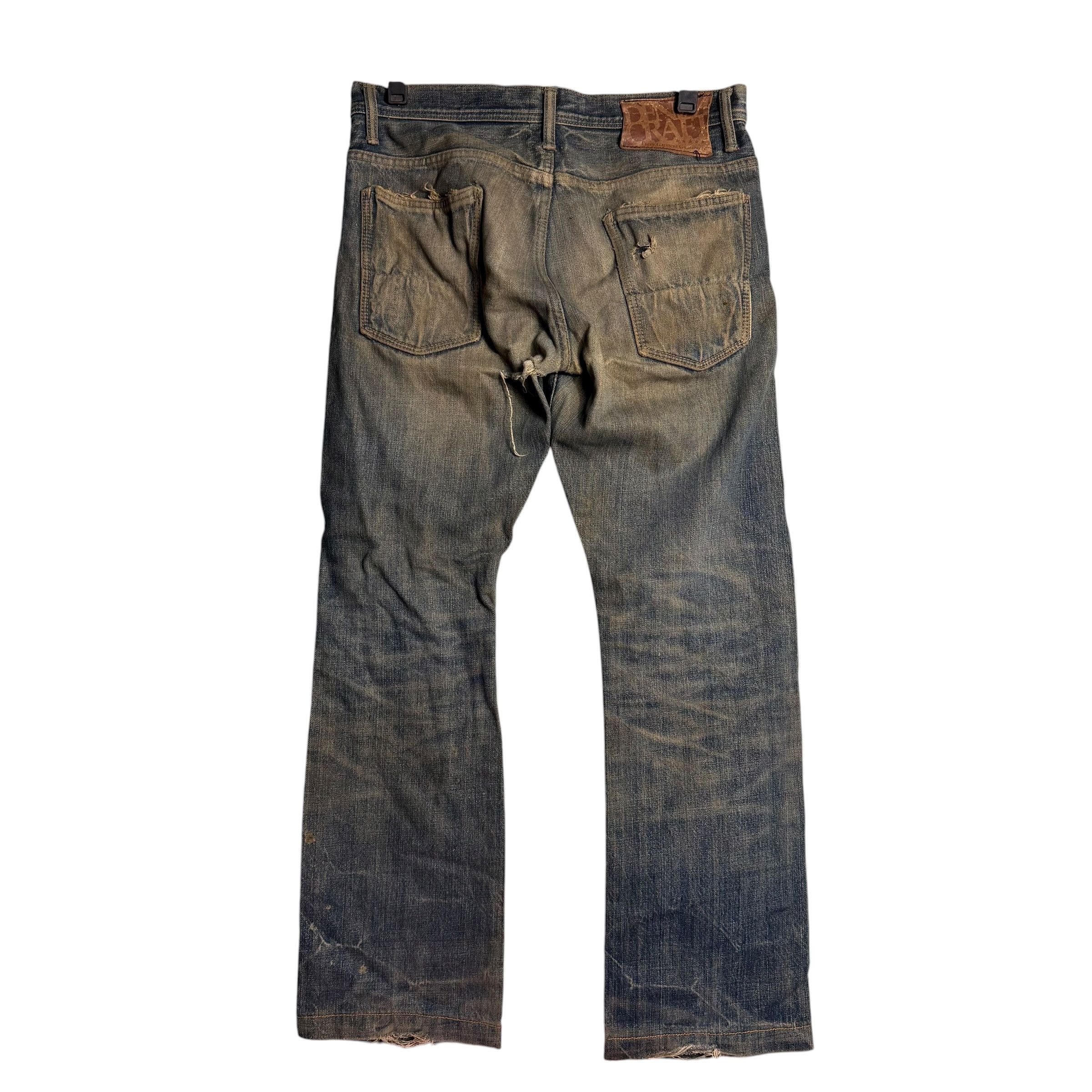 If Six Was Nine 🔥RARE🔥Denim Craft Japan Ripped Bootcut Selvedge Jeans Size US 32 / EU 48 - 3 Thumbnail