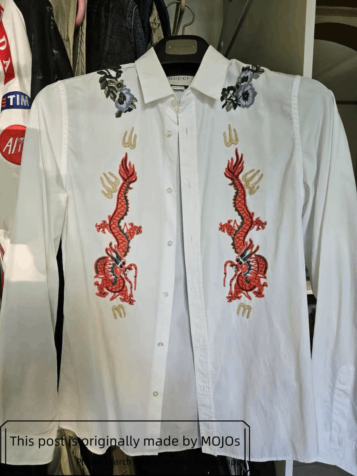 Gucci Sz 38 Gucci Dragon Stitch Shirt mojos4023 Size US M / EU 48-50 / 2 - 1 Thumbnail