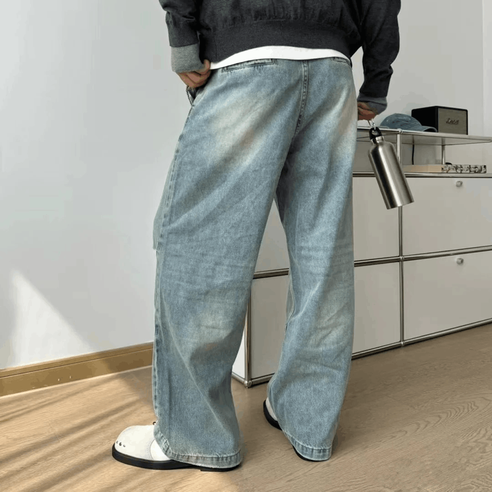 Japanese Brand × Vintage Baggy Vintage blue pleated jeans Size US 31 - 2 Thumbnail