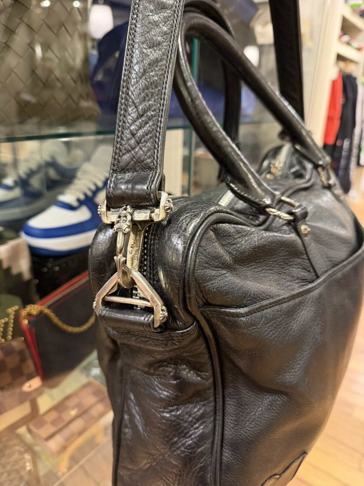 Chrome Hearts Chrome Hearts Black Leather Messenger Laptop Bag Size ONE SIZE - 5 Thumbnail