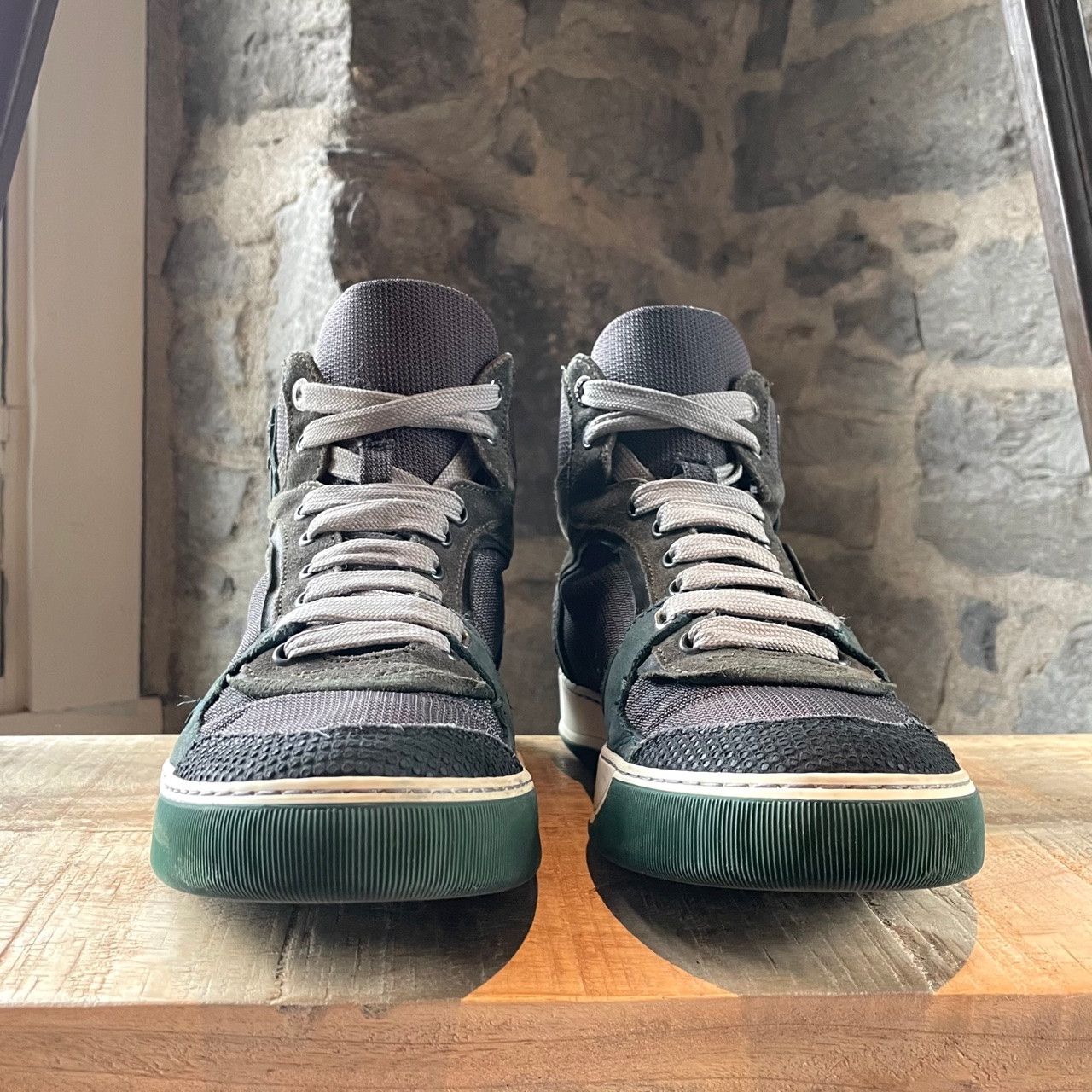 Lanvin Lanvin Forest Green Multi-fabric Mid-top Sneakers Size US 8 / EU 41 - 3 Thumbnail