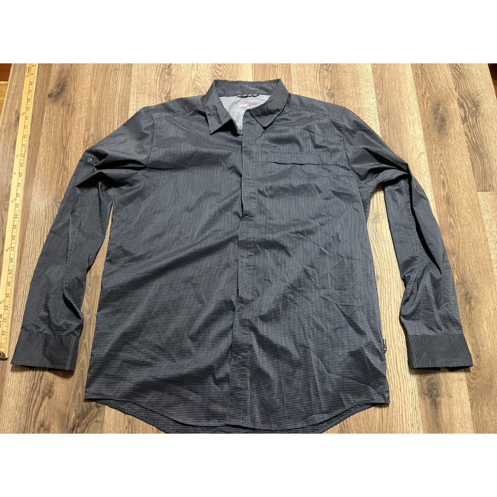 Vintage SwissTech Shirt, Men's Size Large, Button-Up, Long Sleeve, Pocket, Black, Gray, Regular Fit, Casual, Button, Collared, 100% solid? Size US L / EU 52-54 / 3 - 2 Thumbnail