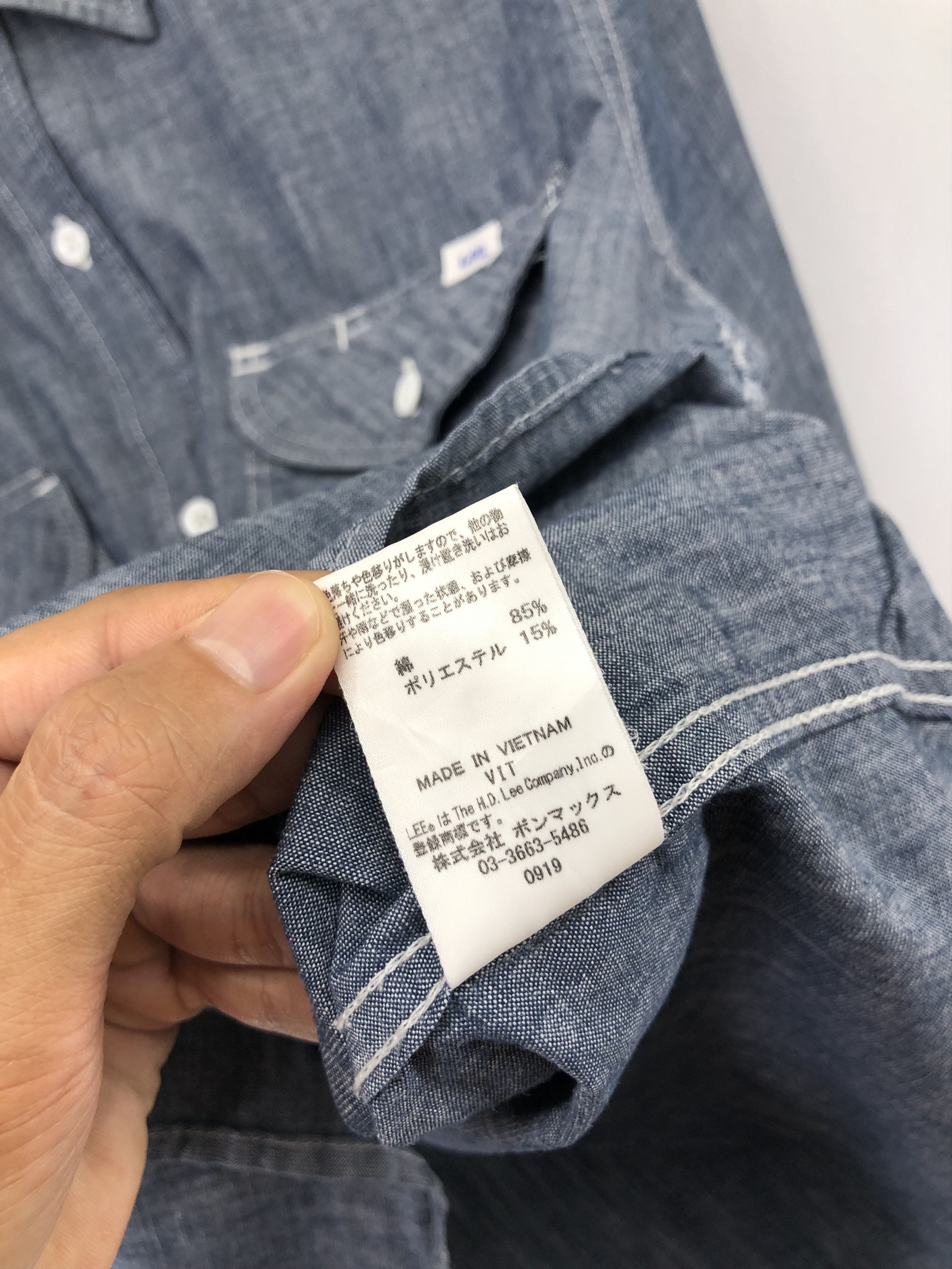 Lee Vintage Lee Distressed Chambray Shirt Size US L / EU 52-54 / 3 - 14 Thumbnail