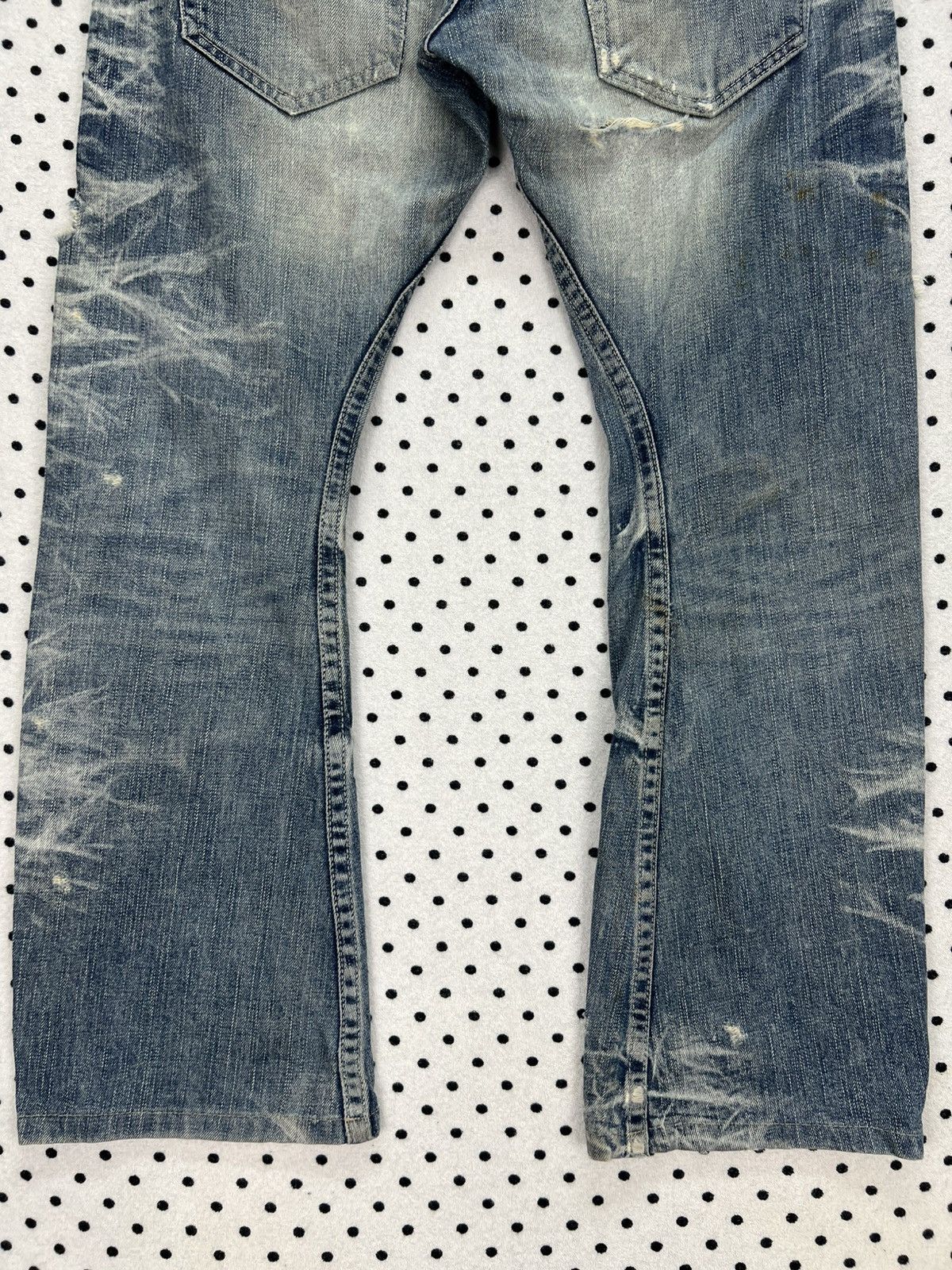 Japanese Brand Rattle Trap Crazy Trashed & Destroyed Flare Denim Size US 32 / EU 48 - 8 Thumbnail