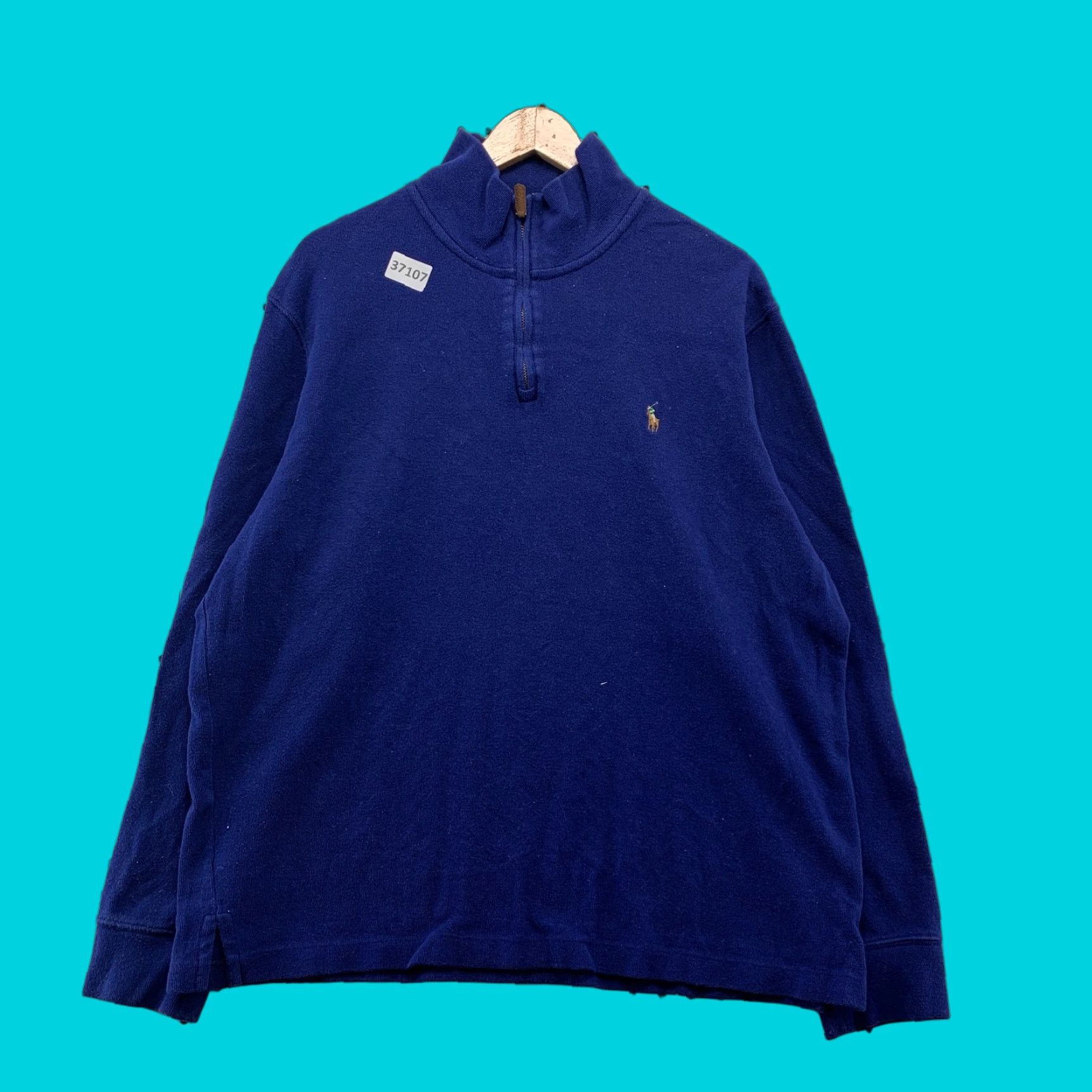 Polo Ralph Lauren Polo Ralph Lauren 1/4 Zip Sweater Mens XL Royal Blue Mock Neck Casual Pony Shirt Size US XL / EU 56 / 4 - 1 Thumbnail