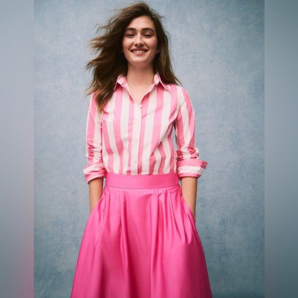 Boden BODEN Sienna Cotton ShirtPink Rose Wide Stripe size 12R NWT Size XL / US 12-14 / IT 48-50 - 2 Thumbnail