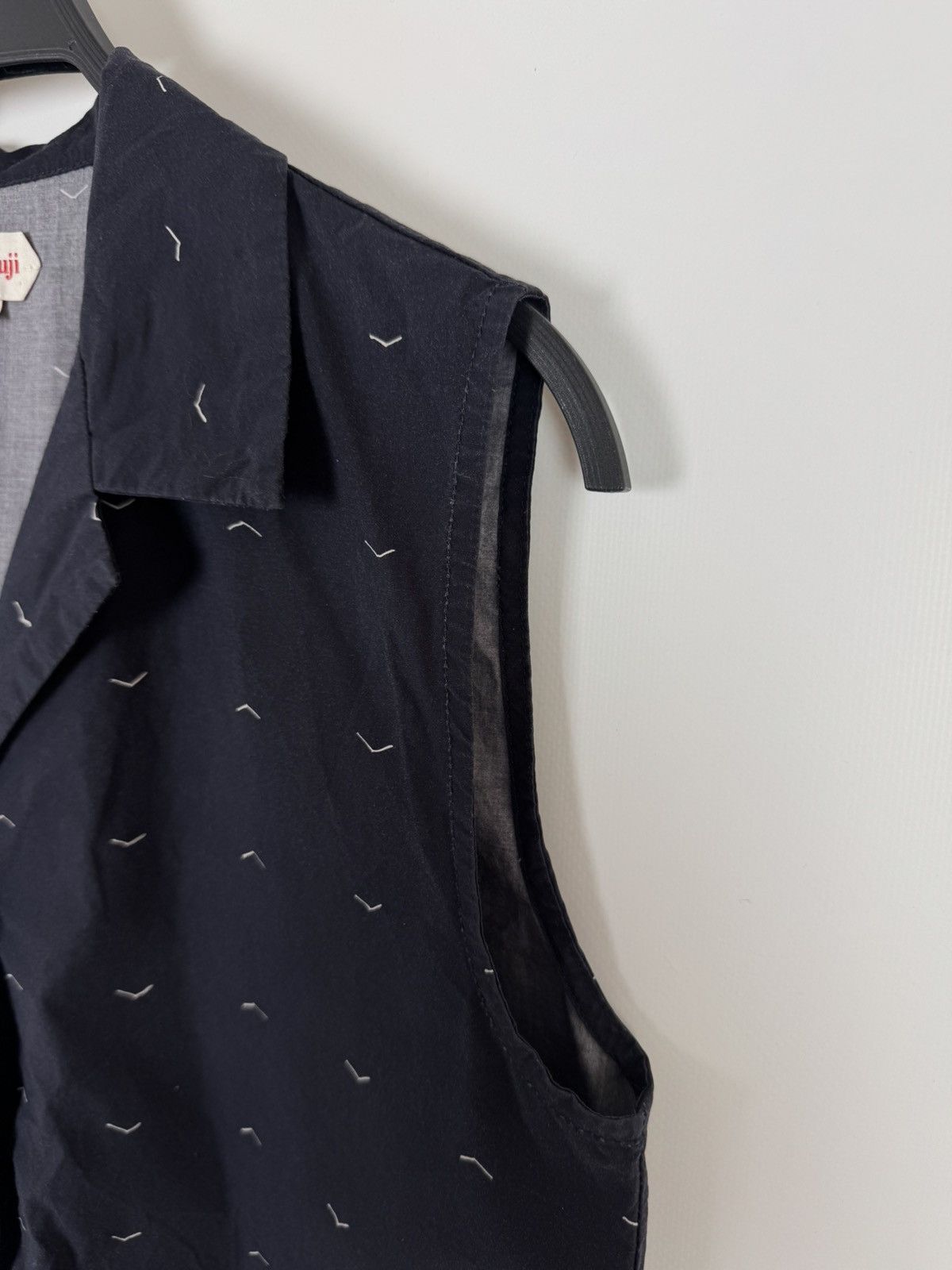 Samuji Samuji Navy Cotton Button Up Sleeveless Shirt Vest Size XS / US 0-2 / IT 36-38 - 7 Thumbnail