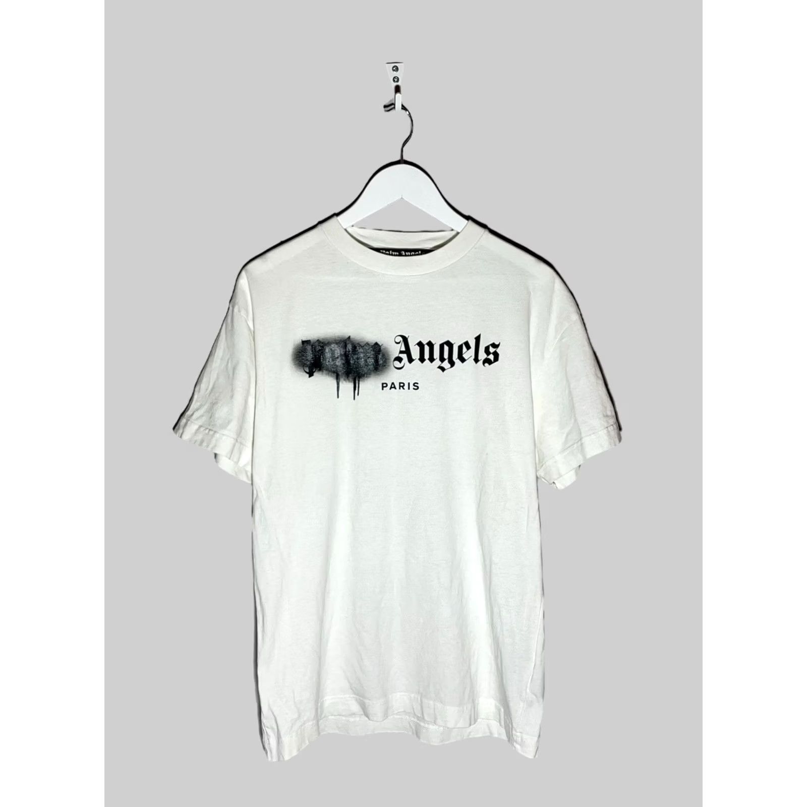 Palm Angels Palm Angels Paris Spray Logo T-Shirt Men M White Logo Paris 90s? Size US M / EU 48-50 / 2 - 2 Thumbnail