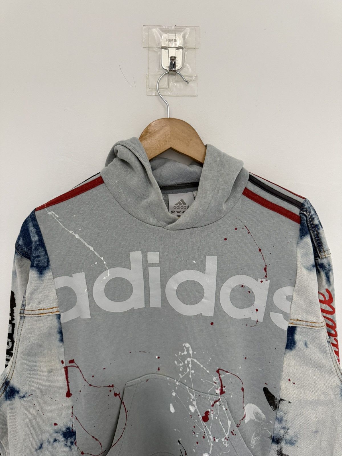 Adidas Reworked Custom Adidas Denim Jacket Hoodie Size US XL / EU 56 / 4 - 3 Thumbnail