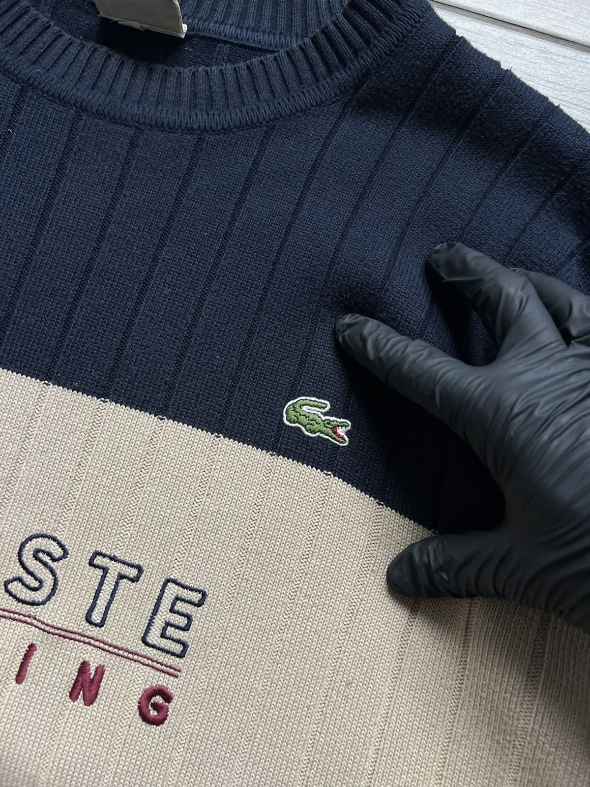 Lacoste Vintage 90s Lacoste Sweatshirt Stripe Big Logo Streetwear Size US XXL / EU 58 / 5 - 8 Thumbnail
