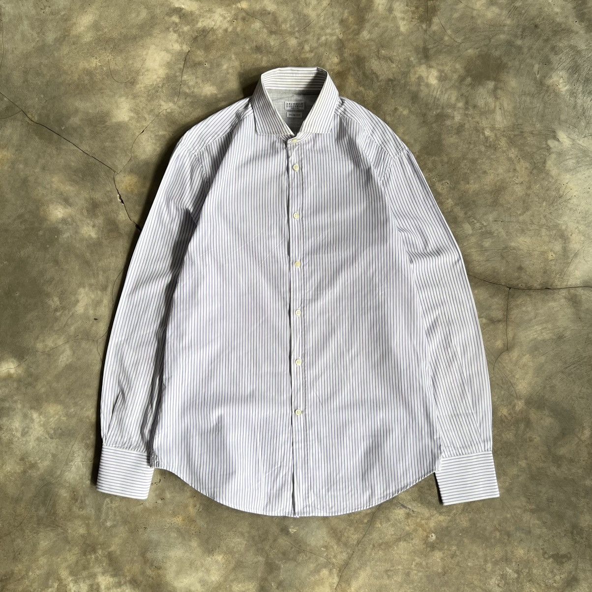 Brunello Cucinelli Brunello Cucinelli Stripe Long Sleeve Button up Shirt Size US L / EU 52-54 / 3 - 1 Thumbnail
