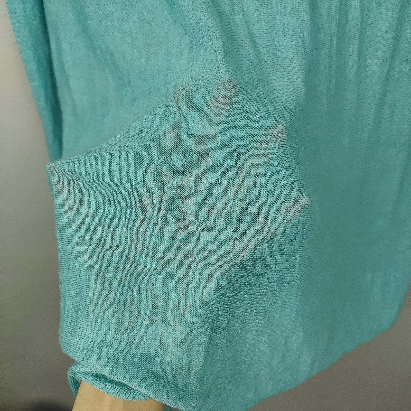 Eileen Fisher Eileen Fisher Semi-Sheer Linen Top Womens Medium Teal Green Size M / US 6-8 / IT 42-44 - 3 Thumbnail