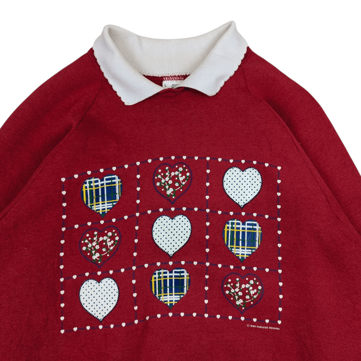 Fruit Of The Loom × Vintage Vintage 1990 LOVE Image Custom Jumper Sweatshirt Size L / US 10 / IT 46 - 4 Thumbnail