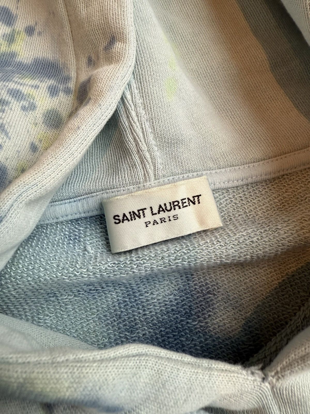 Saint Laurent Paris SS19 Saint Laurent rive gauche logo tie dye blue hoodie S Size US S / EU 44-46 / 1 - 18 Thumbnail