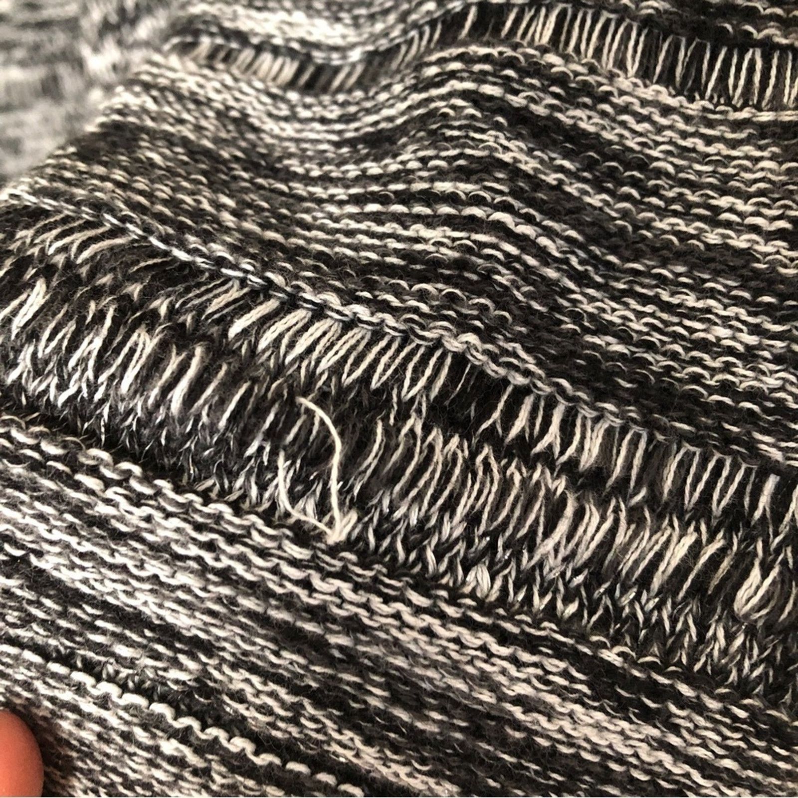 Other Style & Co. Knit Black Gray White Draped Cardigan Sweater Size L / US 10 / IT 46 - 8 Thumbnail