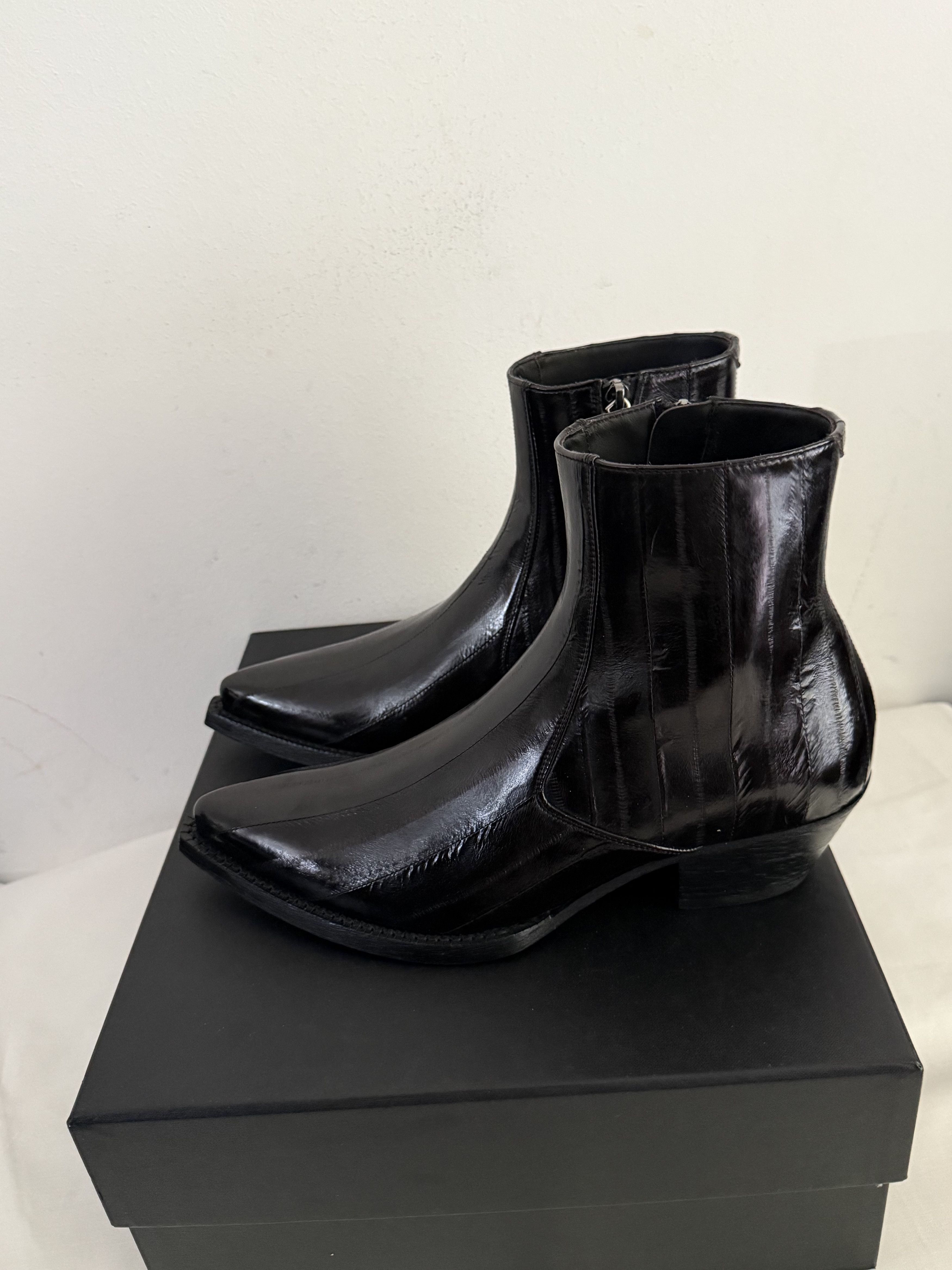 Saint Laurent Paris Genuine Eel Skin Lukas Zip Boots Size US 9.5 / EU 42-43 - 3 Thumbnail