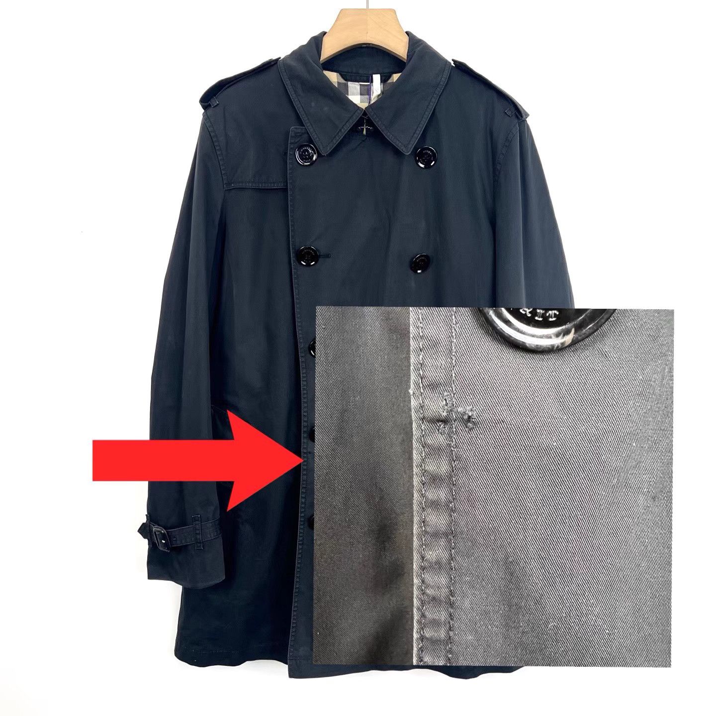Burberry Burberry Black Lapel Double-Breasted Trench Coat k12 Size US M / EU 48-50 / 2 - 4 Thumbnail