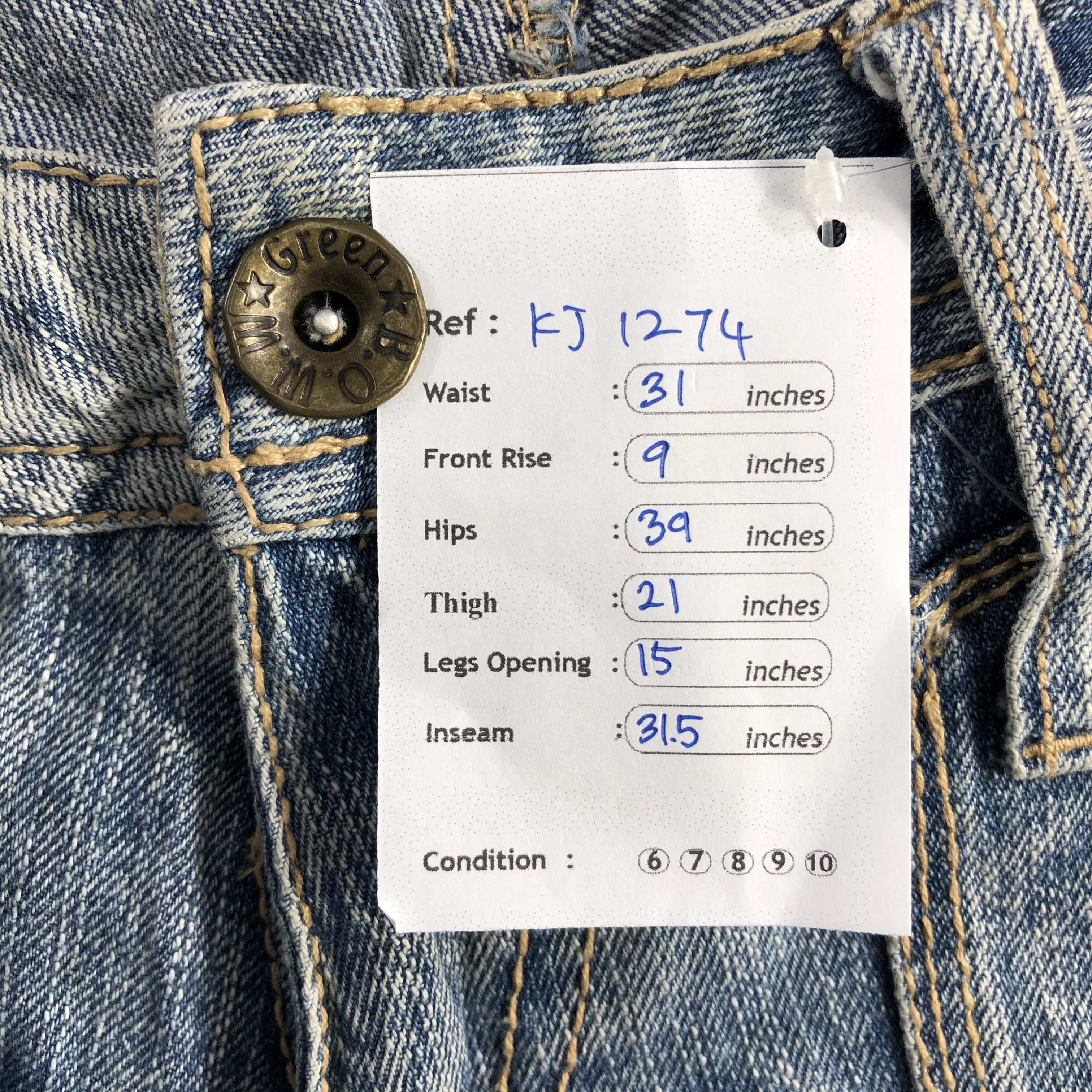 Japanese Brand Japanese Brand BOWW Jeans Faded Blue Denim KJ1274 Size US 30 / EU 46 - 12 Thumbnail