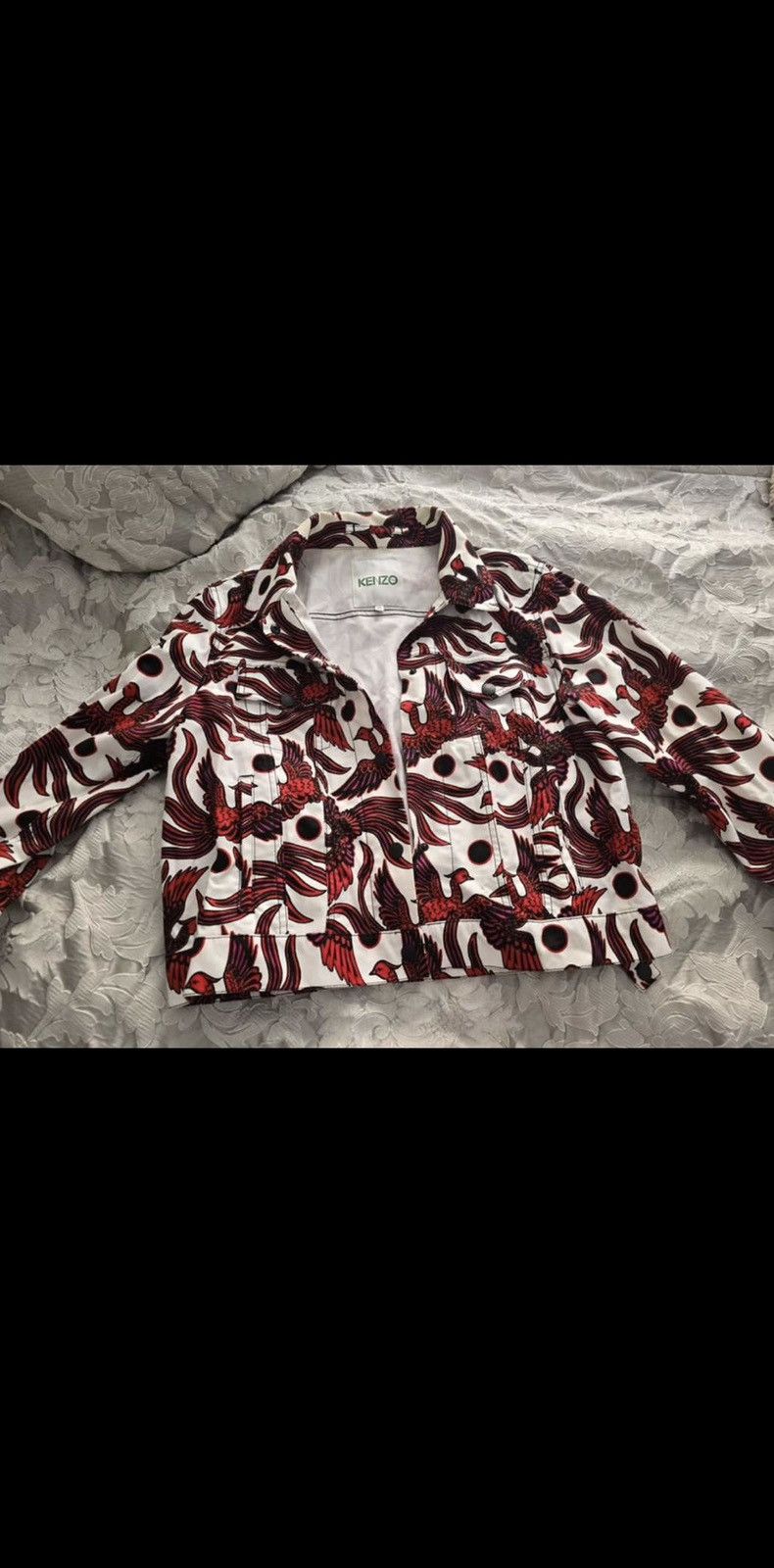 image of Kenzo Button-Up Shirt in Red White, Men's (Size Medium)