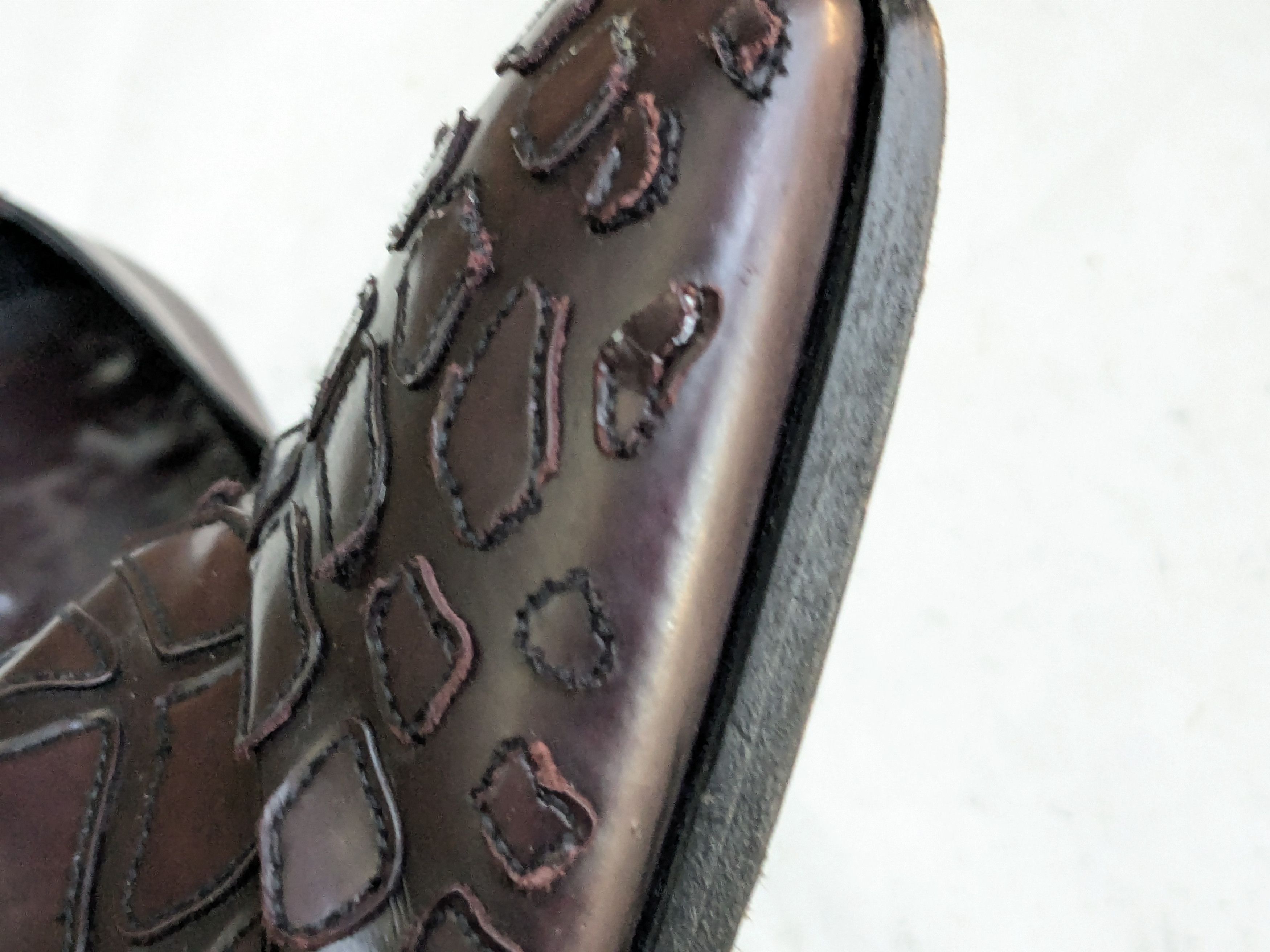 Prada Prada Oxfords Burgundy 9.5 Croc Pattern Leather Size US 9.5 / EU 42-43 - 3 Thumbnail